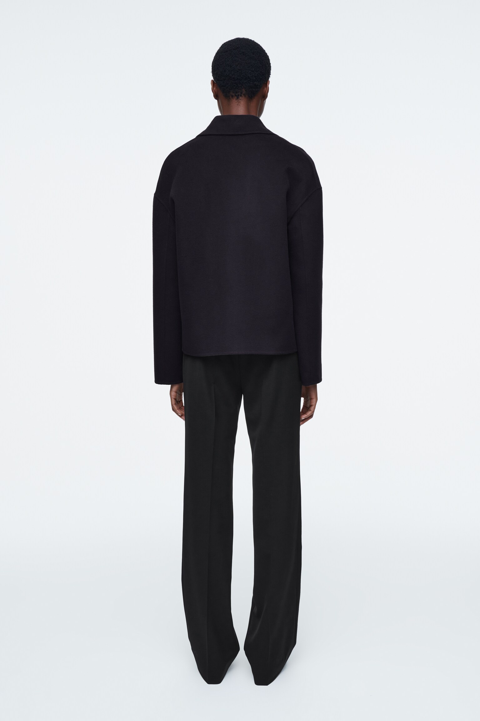 TAILORED DOUBLE-FACED WOOL JACKET - NAVY - 7
