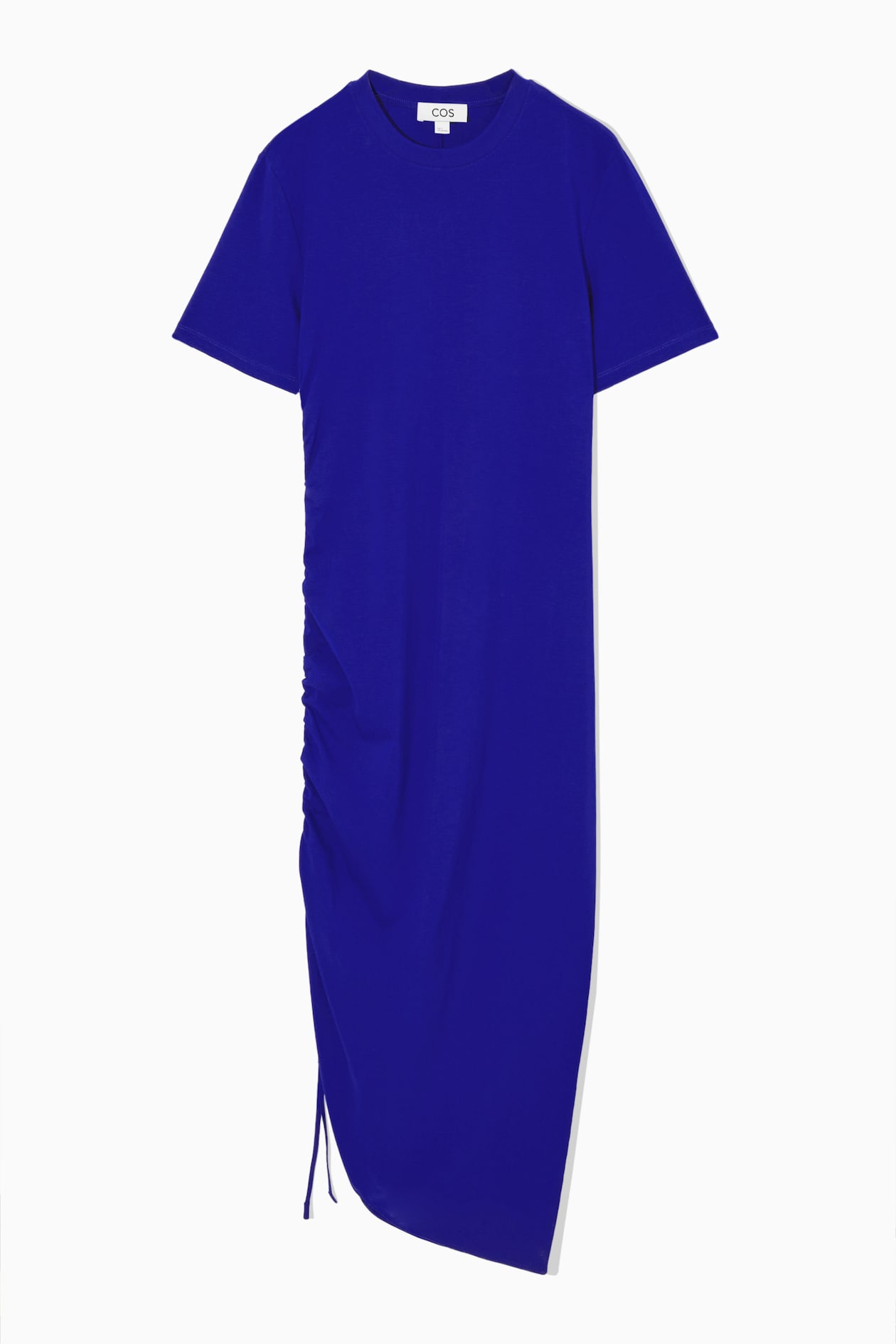 GATHERED-SIDE T-SHIRT DRESS - BLUE | COS NL