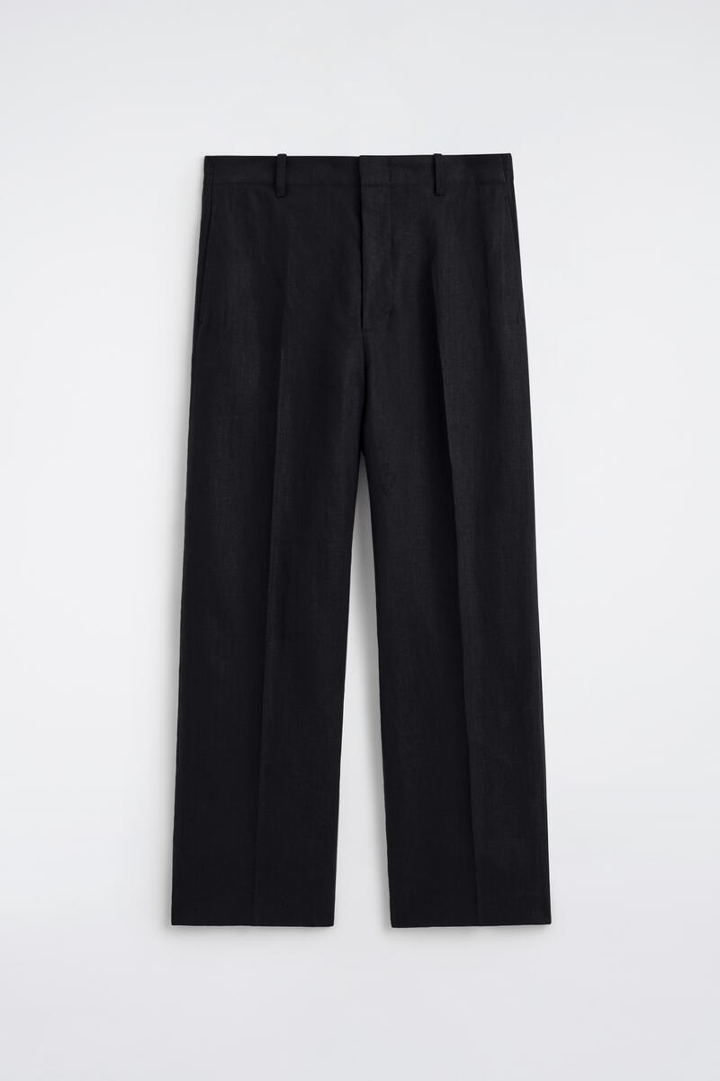 Linen Relaxed-Fit Straight-Leg Pants