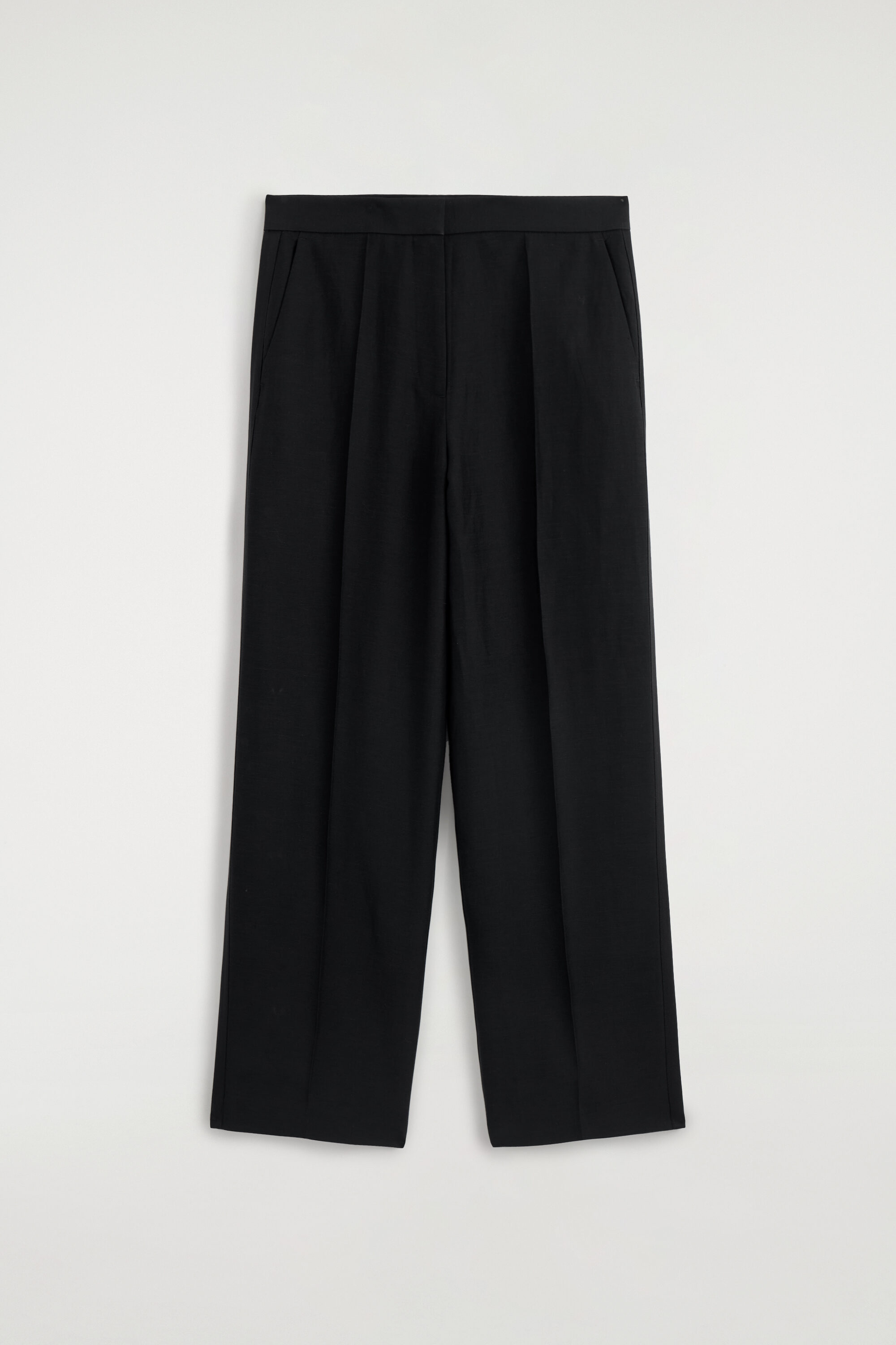 Tailored Linen-Blend Straight-Leg Trousers