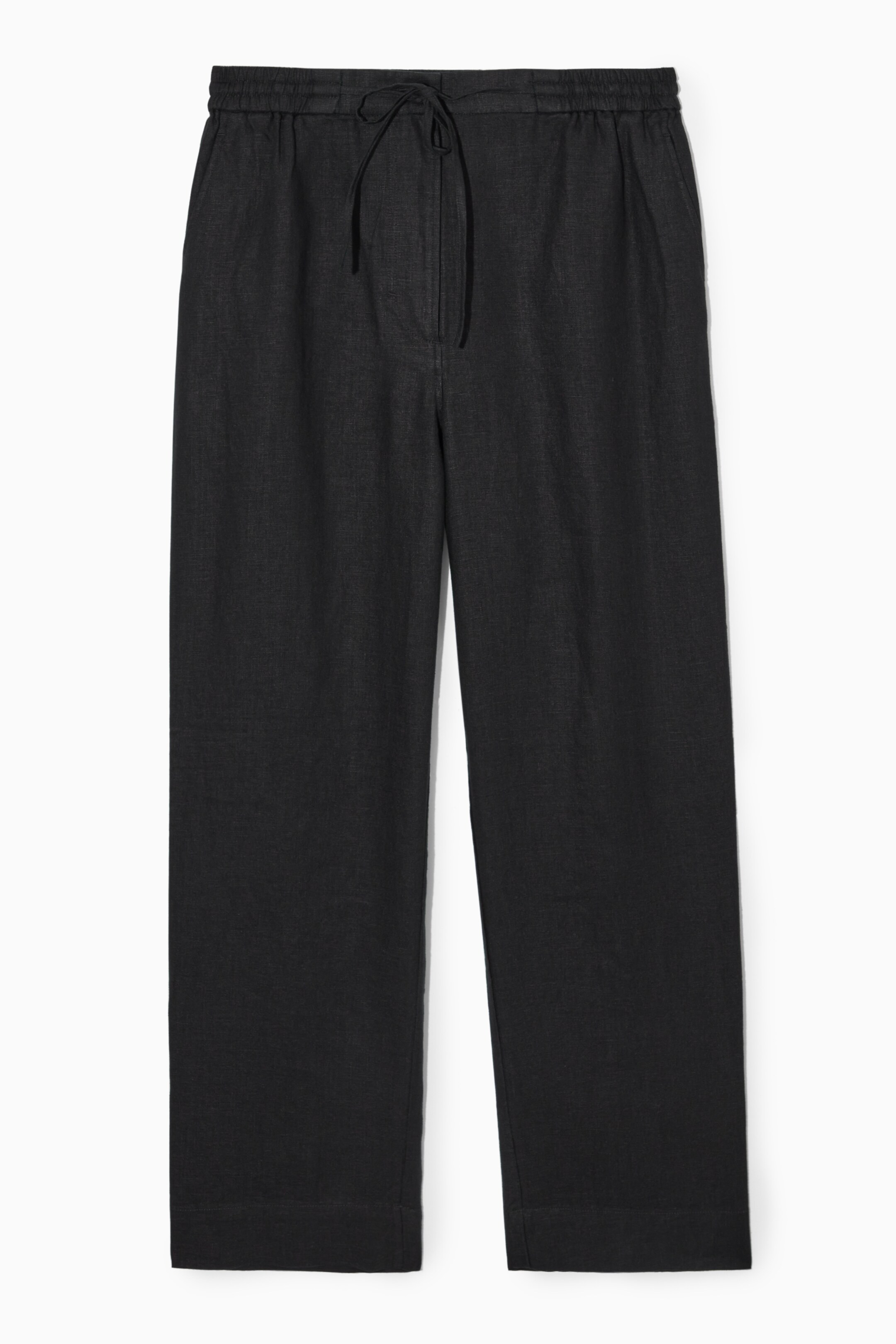 View larger image: BARREL-LEG LINEN TROUSERS - BLACK - Ladies | H&M GB 1
