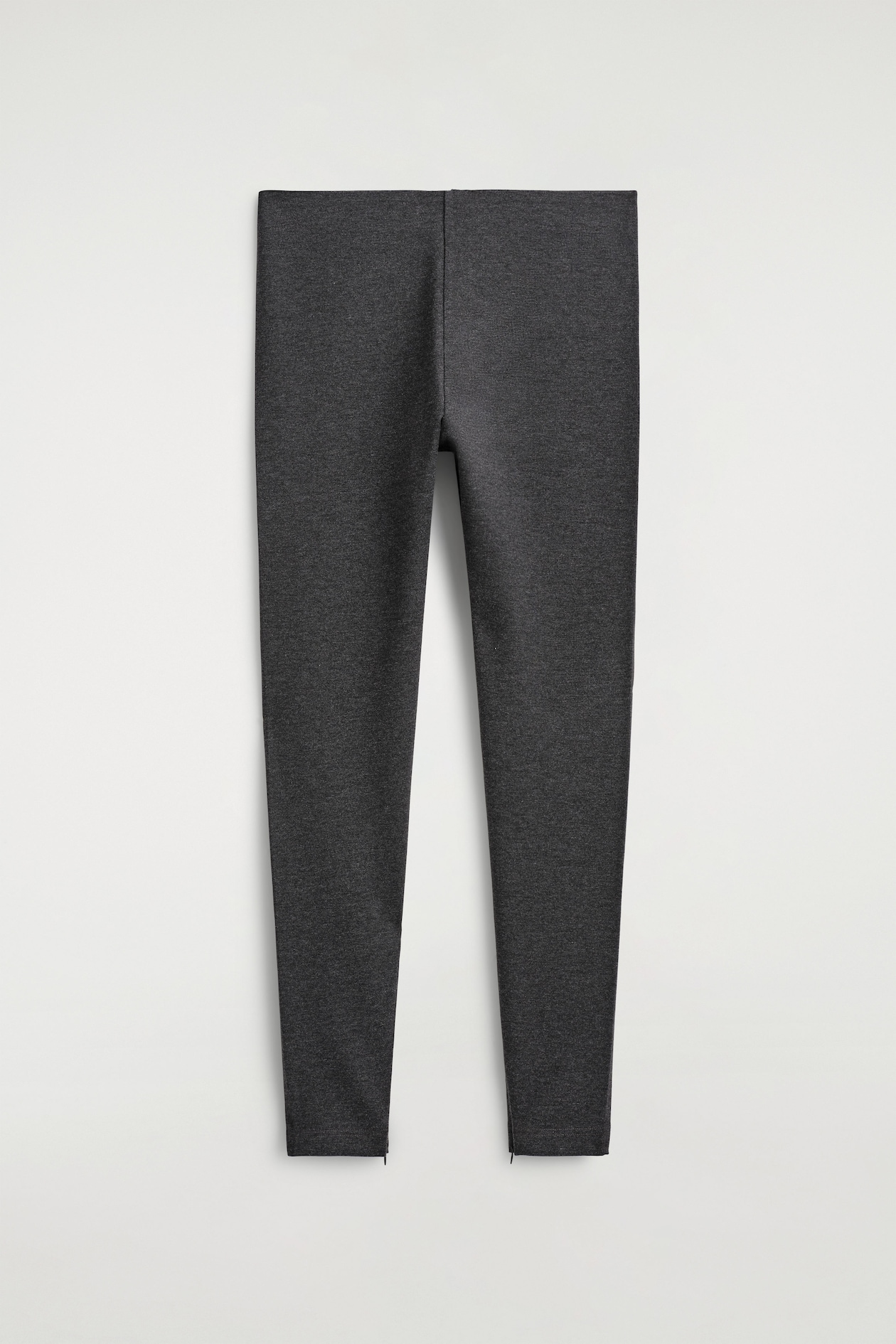 ZIPPED-CUFF LEGGINGS — DARK-GREY MÉLANGE