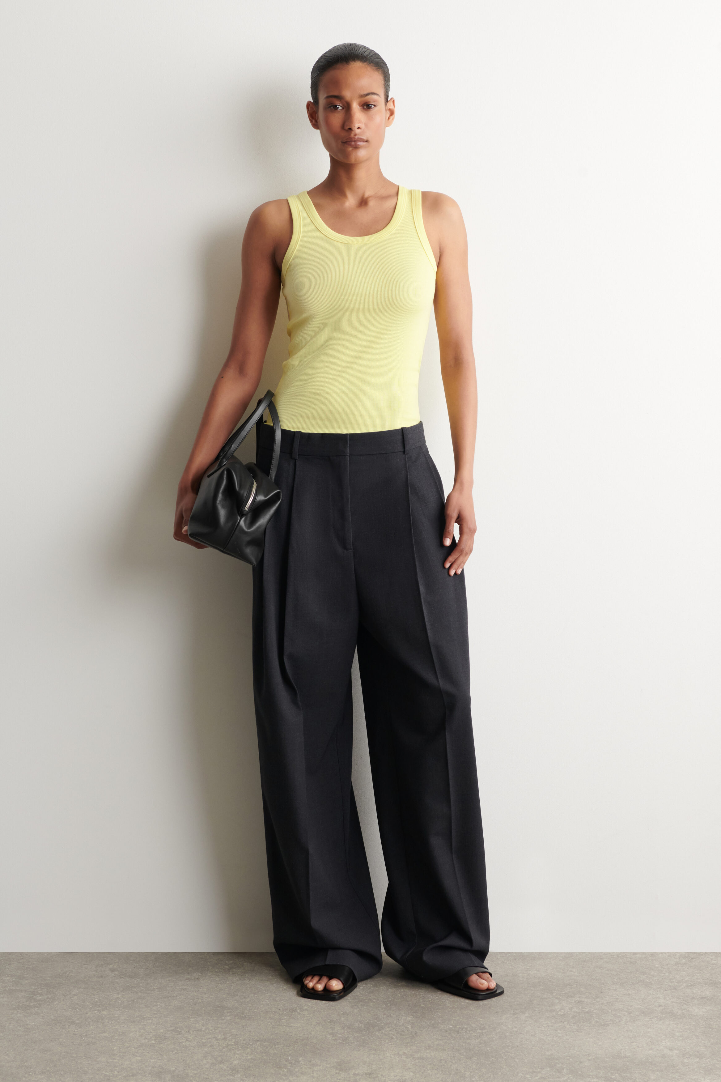 RIBBED COTTON TANK TOP - YELLOW | COS US
