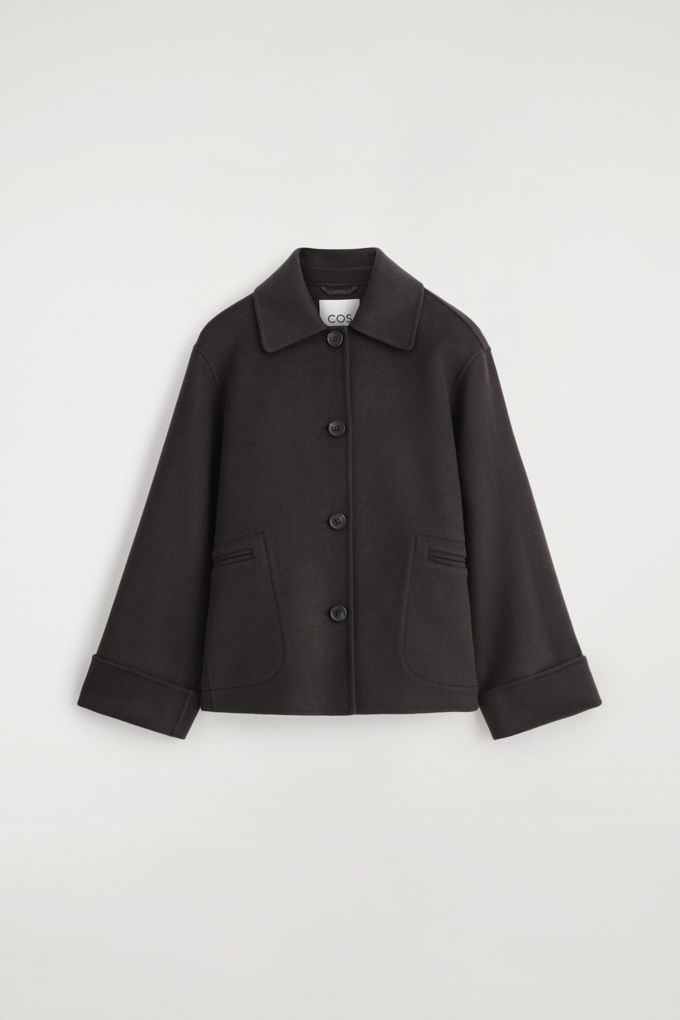 Ingrandisci l'immagine: DOUBLE-FACED WOOL SHORT JACKET - DARK BROWN - DONNA | H&M CH 6