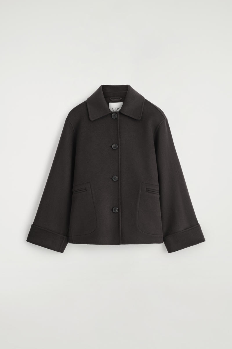 Cos Double-faced Wool Jacket In Brown