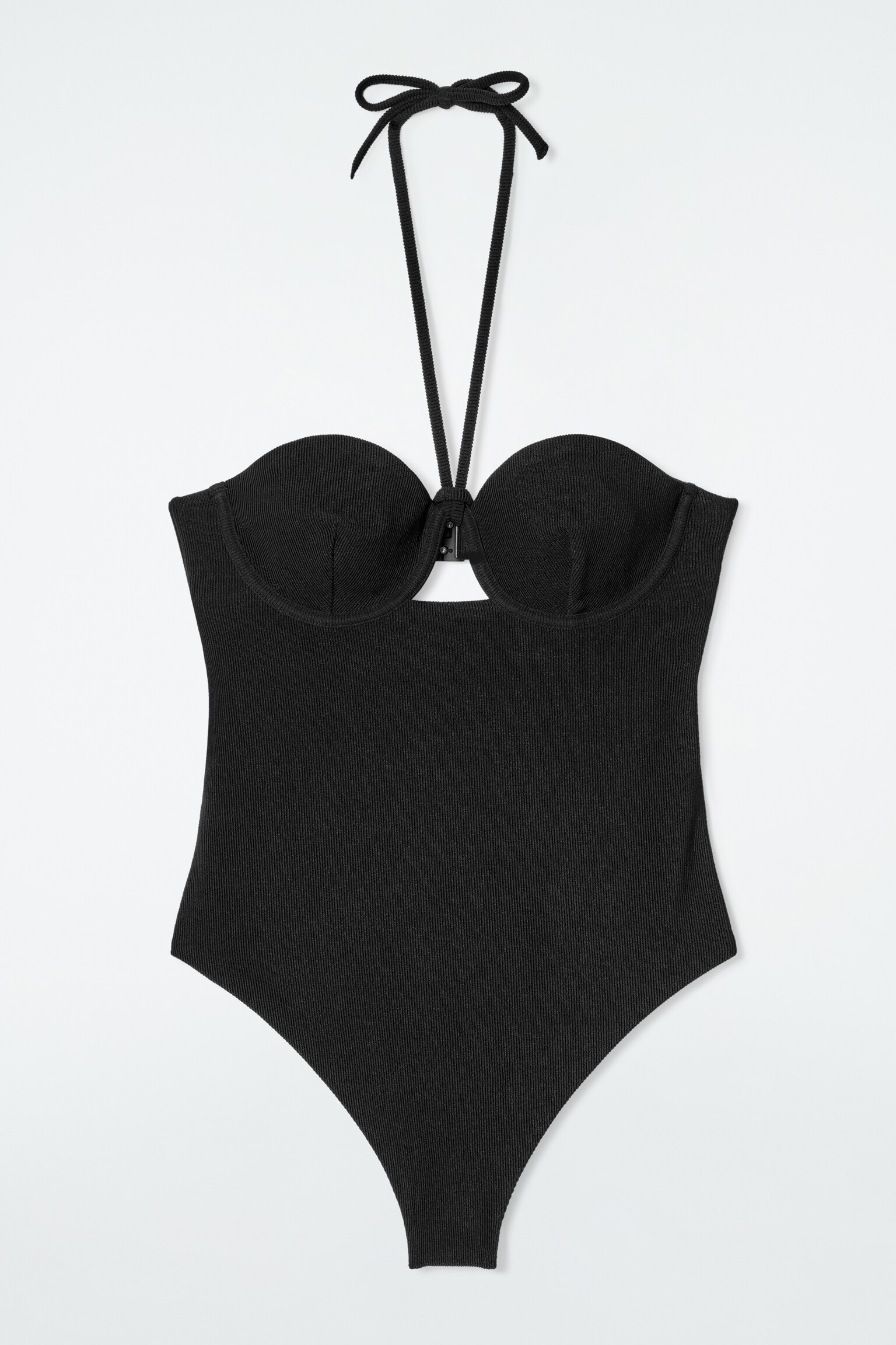 BAÑADOR DE CANALÉ CON ARO CUELLO HALTER - NEGRO - 2