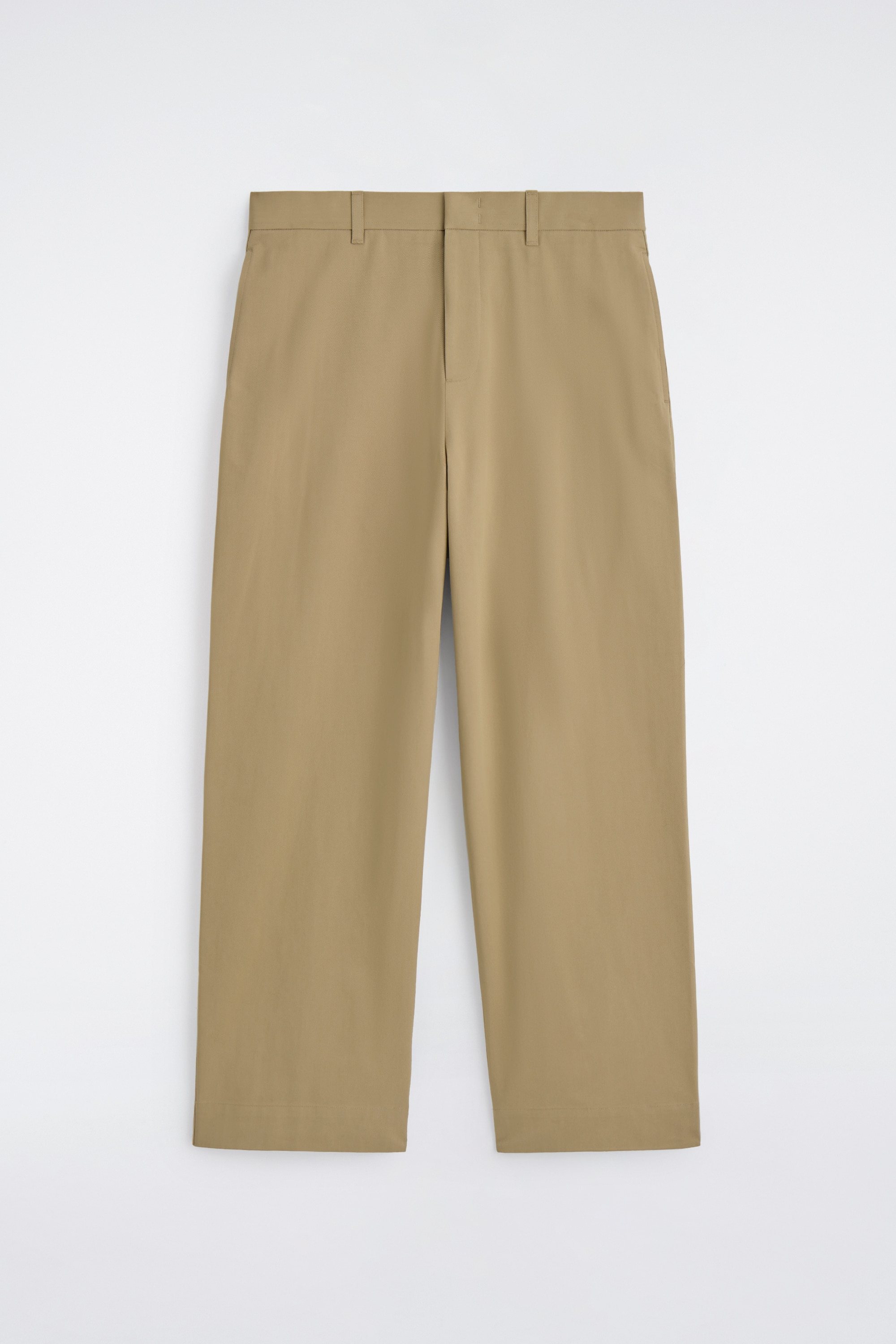 PANTALÓN CHINO ANCHO DE ALGODÓN - BEIGE