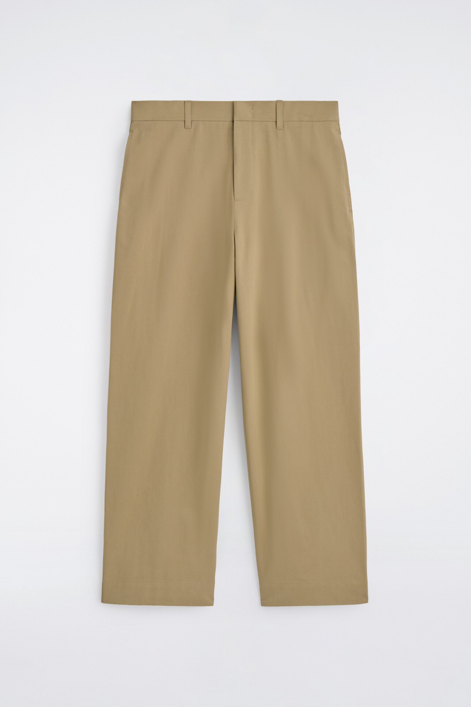 PANTALON CHINO LARGE EN COTON - BEIGE - 2