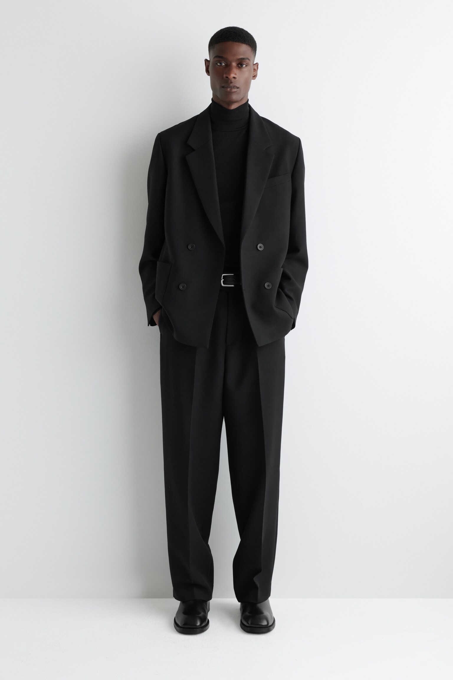 JERSEY FINO DE LANA SLIM FIT - NEGRO/MARRÓN OSCURO - 6