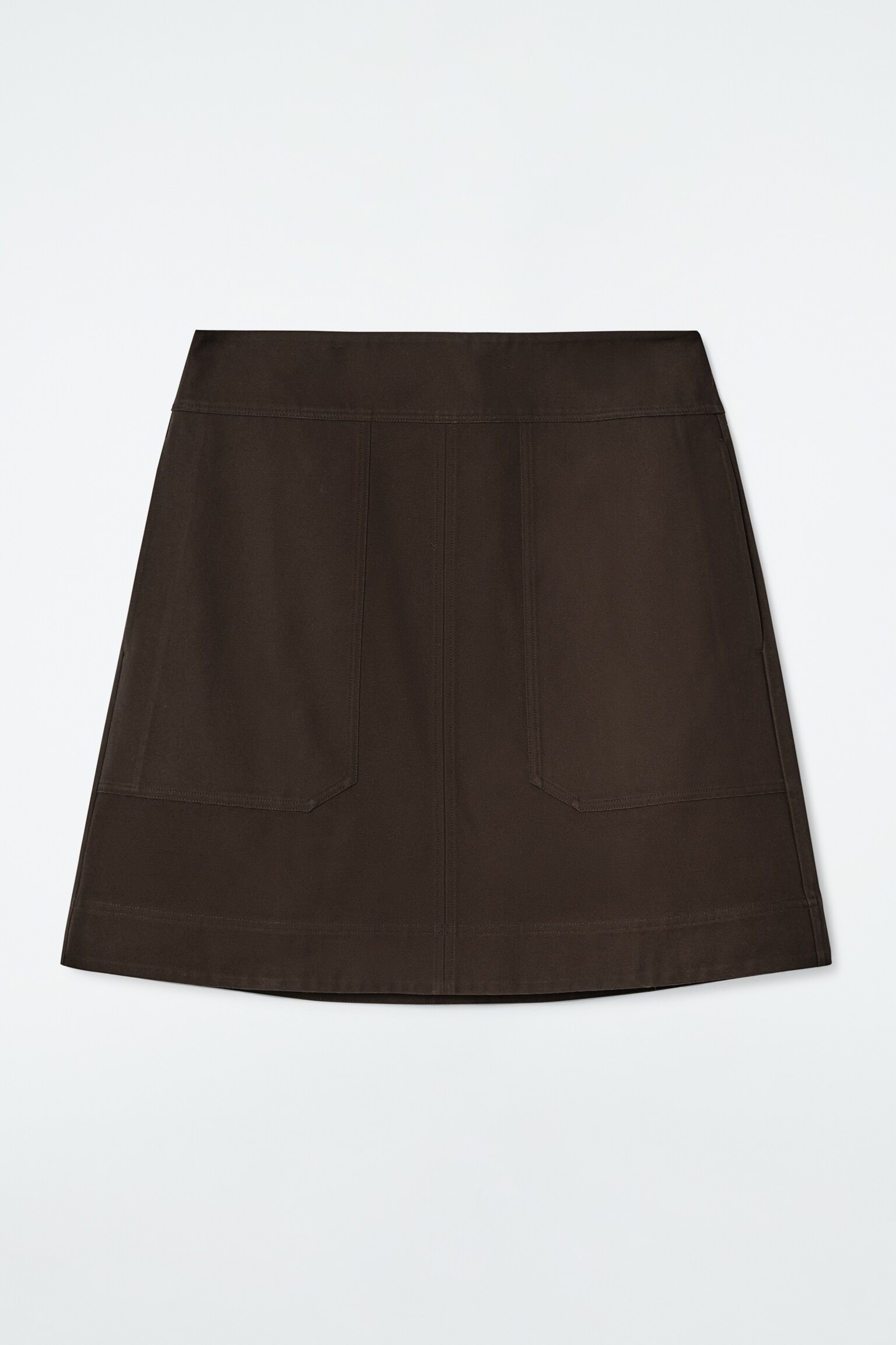 FALDA CORTA DE ALGODÓN - MARRÓN OSCURO - 2