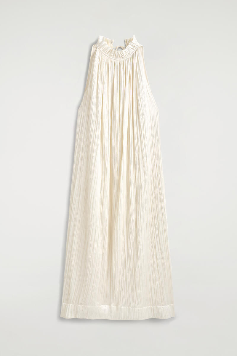 Crinkled-Satin Midi Dress
