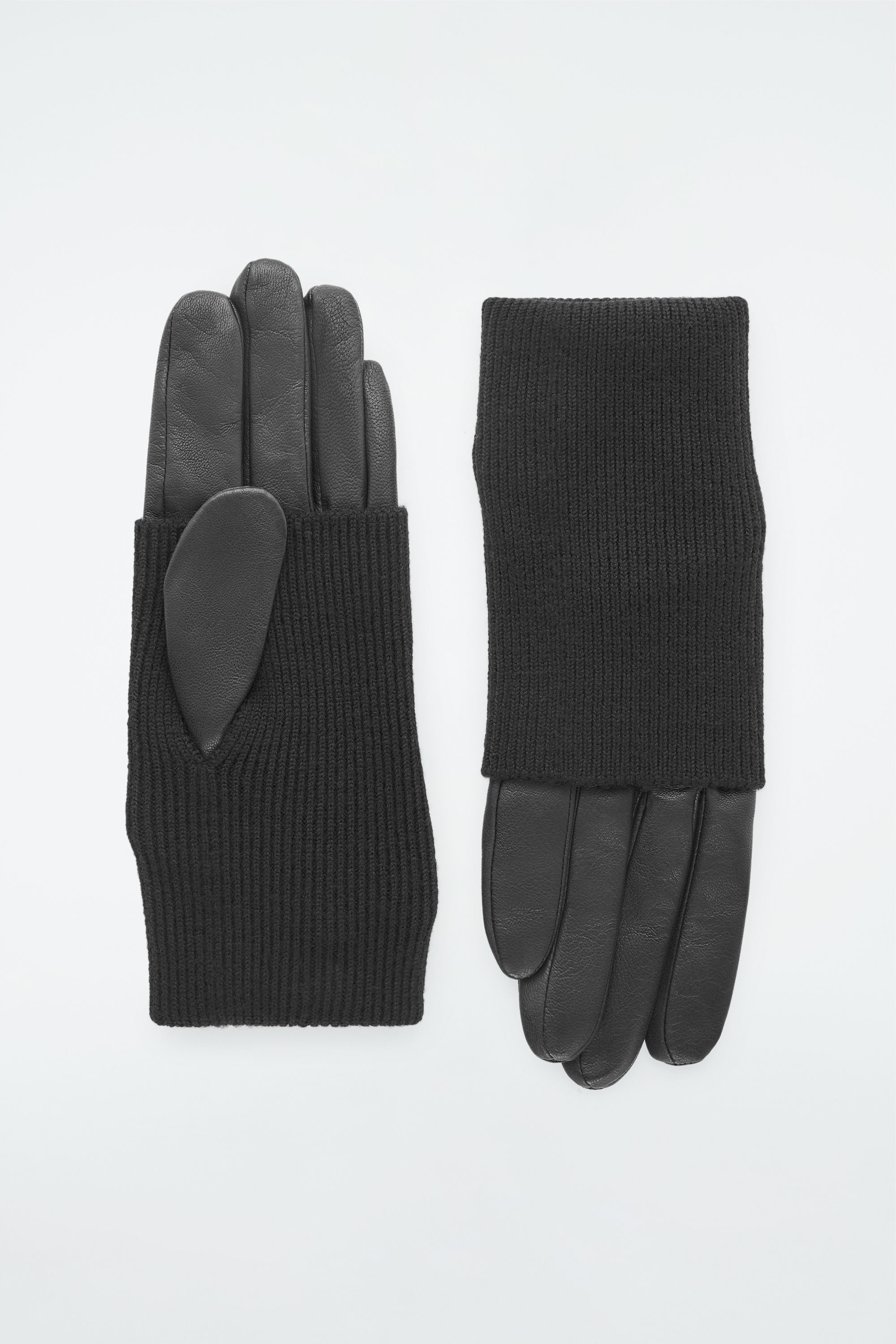 CASHMERE-LINED LEATHER GLOVES - BLACK | COS