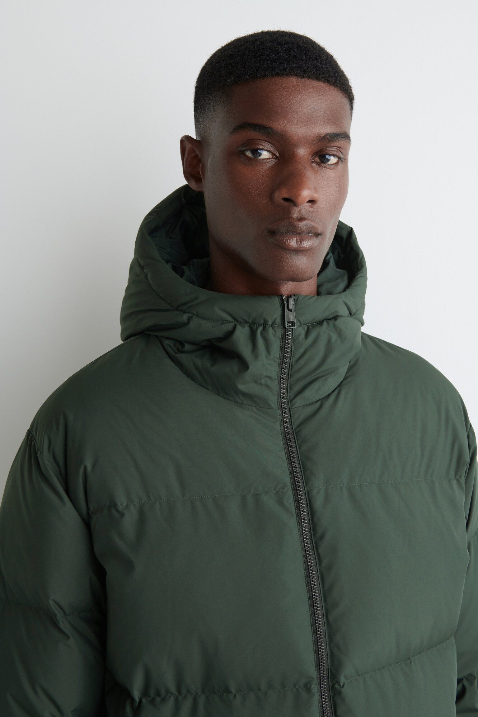 STEPPJACKE MIT KAPUZE - DUNKELGRÜN/DUNKELBRAUN - 5