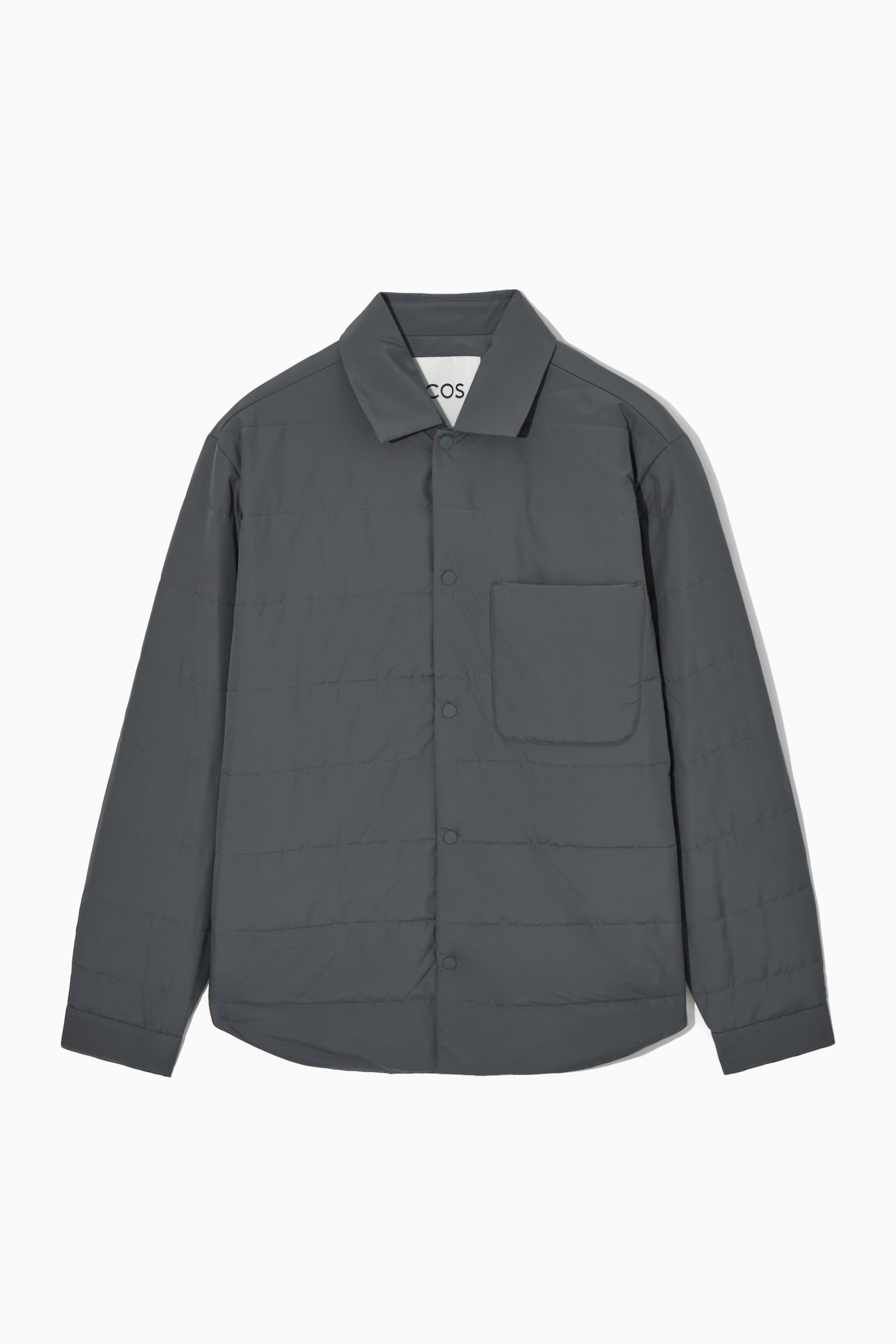 QUILTED PADDED OVERSHIRT - DARK GREY