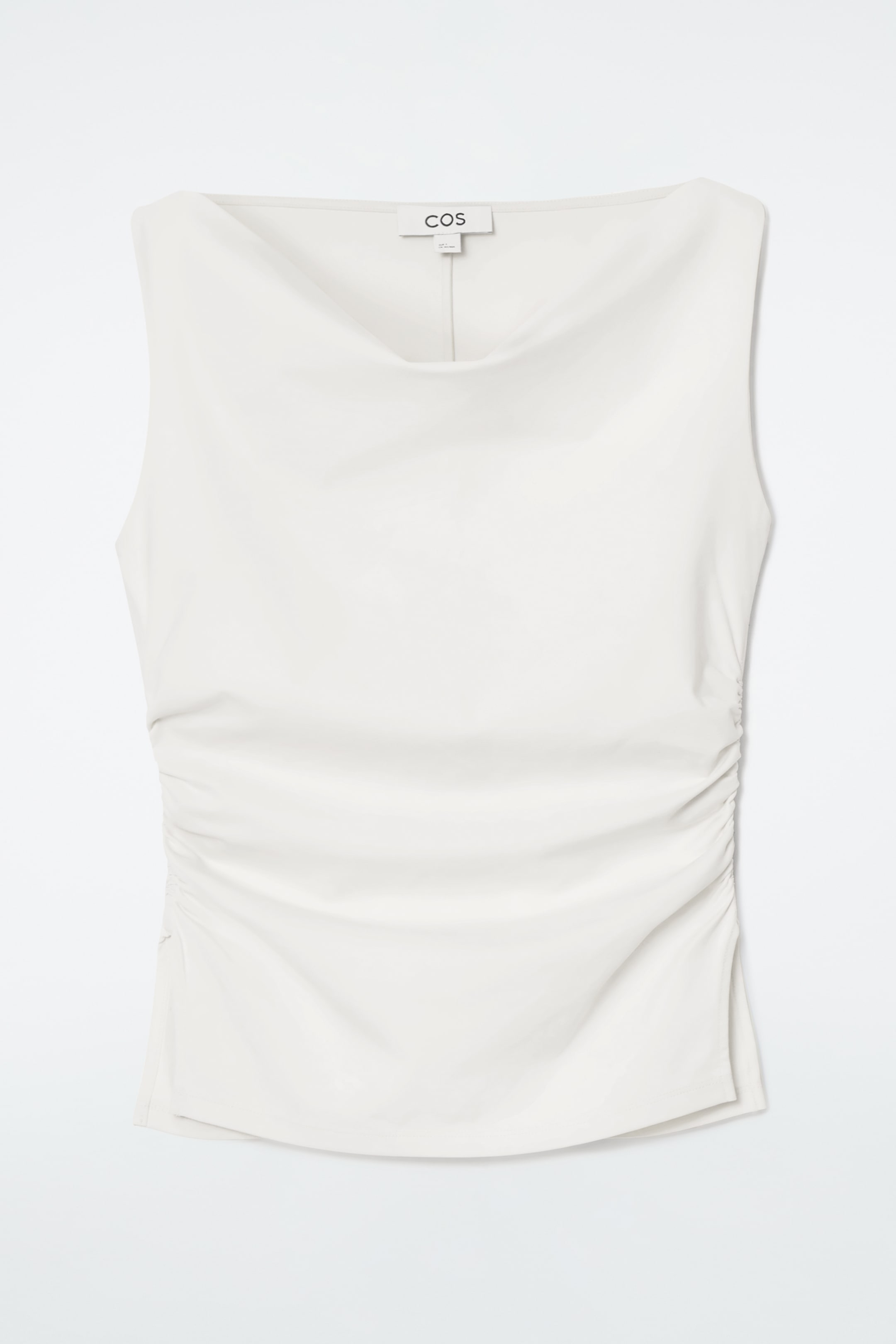 Ingrandisci l'immagine: COWL-NECK GATHERED SLEEVELESS TOP - WHITE - DONNA | H&M CH 1