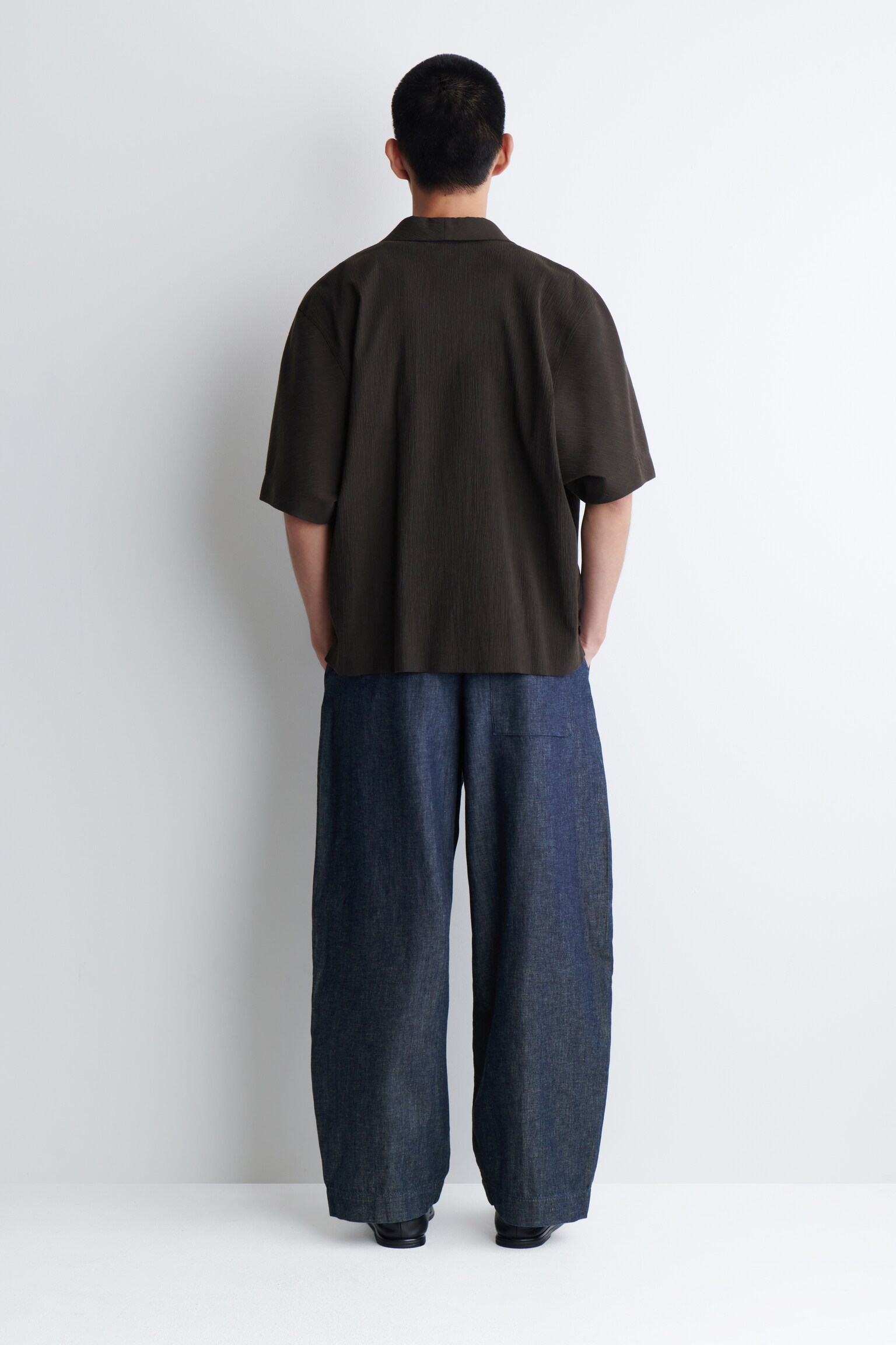 PANTALON COURT EN DENIM - GRIS-BLEU - 3
