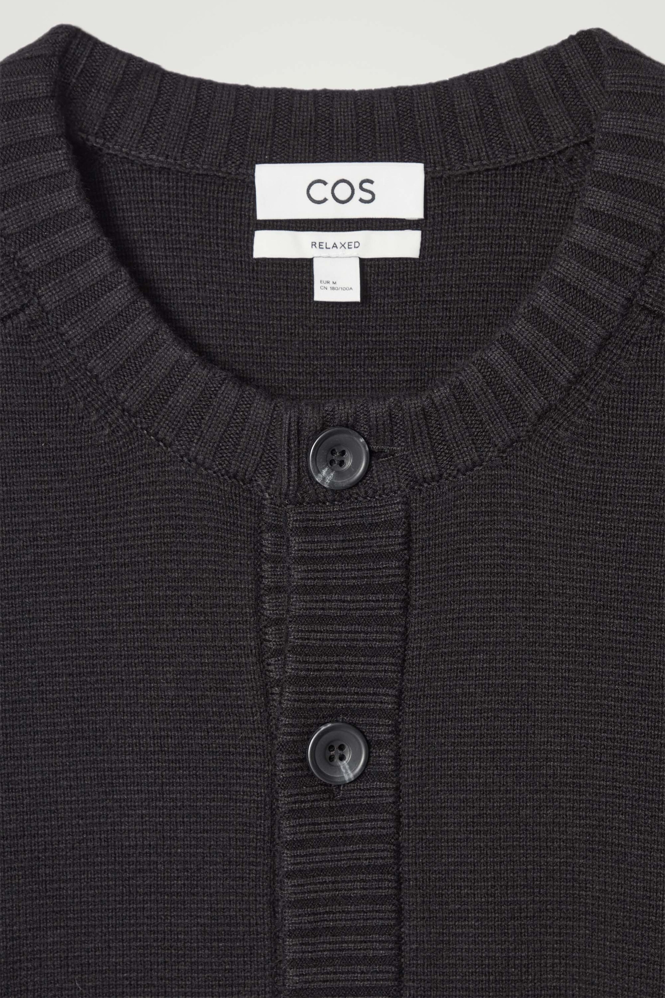 View larger image: WOOL-BLEND CREW-NECK CARDIGAN - BLACK - Men | H&M GB 7