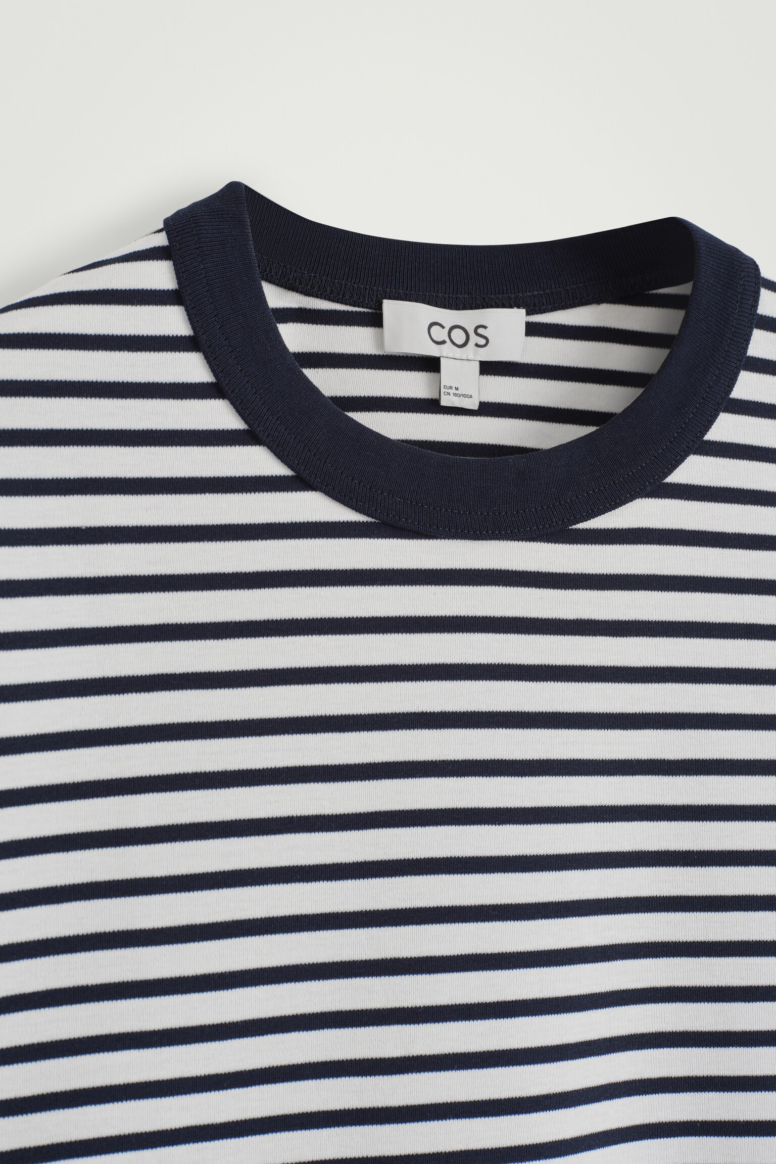 T-SHIRT À COL ROND EN COTON INTERLOCK - BLEU MARINE / RAYURES/BLANC/NOIR/BLEU CIEL/BLEU MARINE - 8