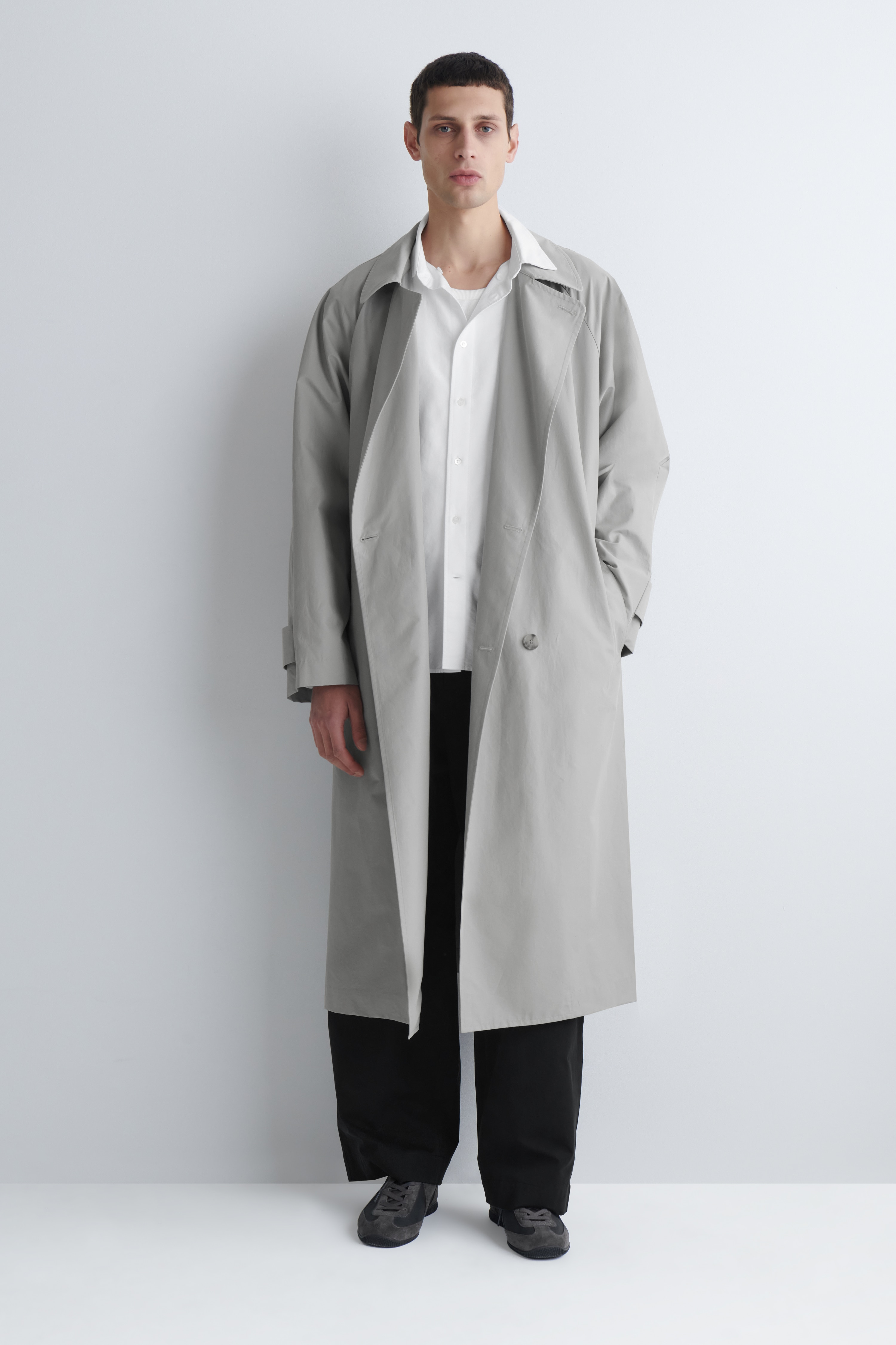 NUBUCK AND SUEDE TRAINERS - GREY/KHAKI