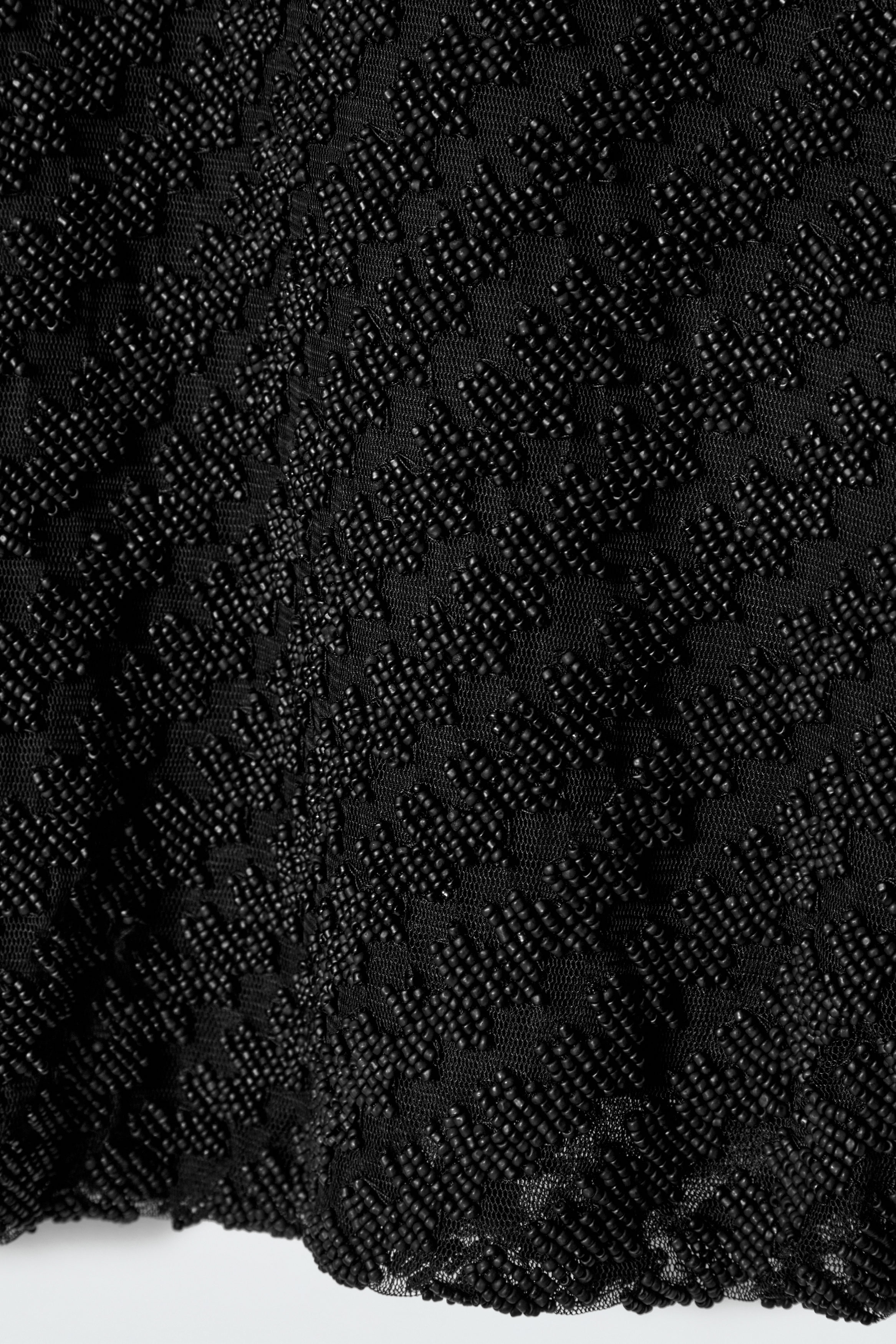 EMBELLISHED HOUNDSTOOTH TOP - BLACK | COS