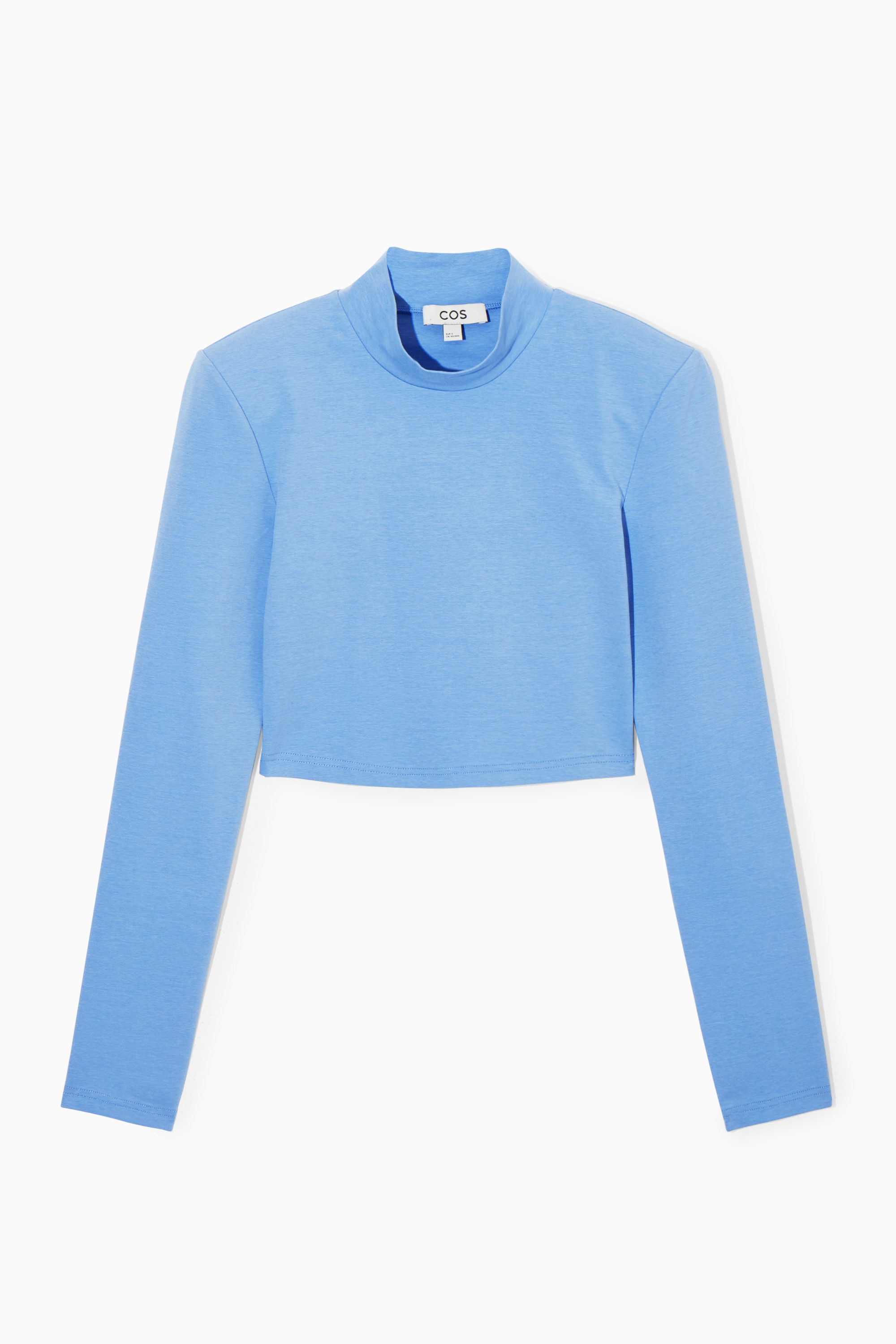POWER-SHOULDER CROPPED TOP - LIGHT BLUE | COS