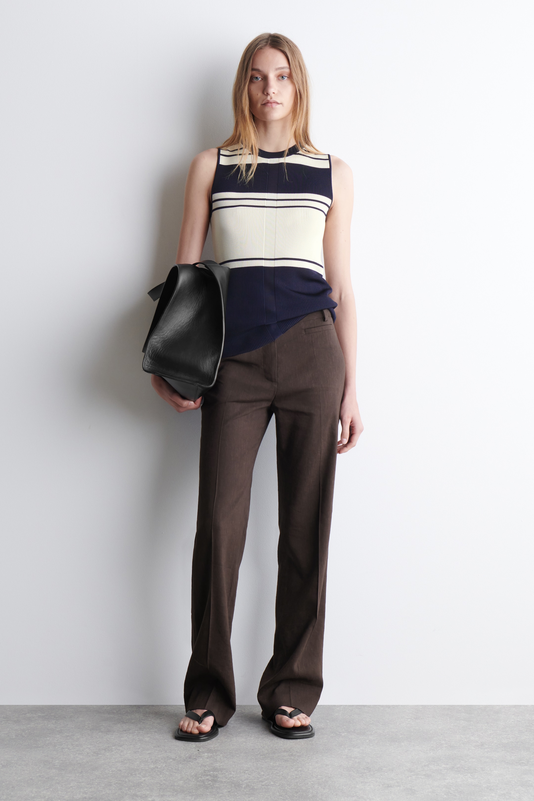 View larger image: RIBBED-KNIT TANK TOP - NAVY / IVORY / STRIPED - Ladies | H&M GB 2