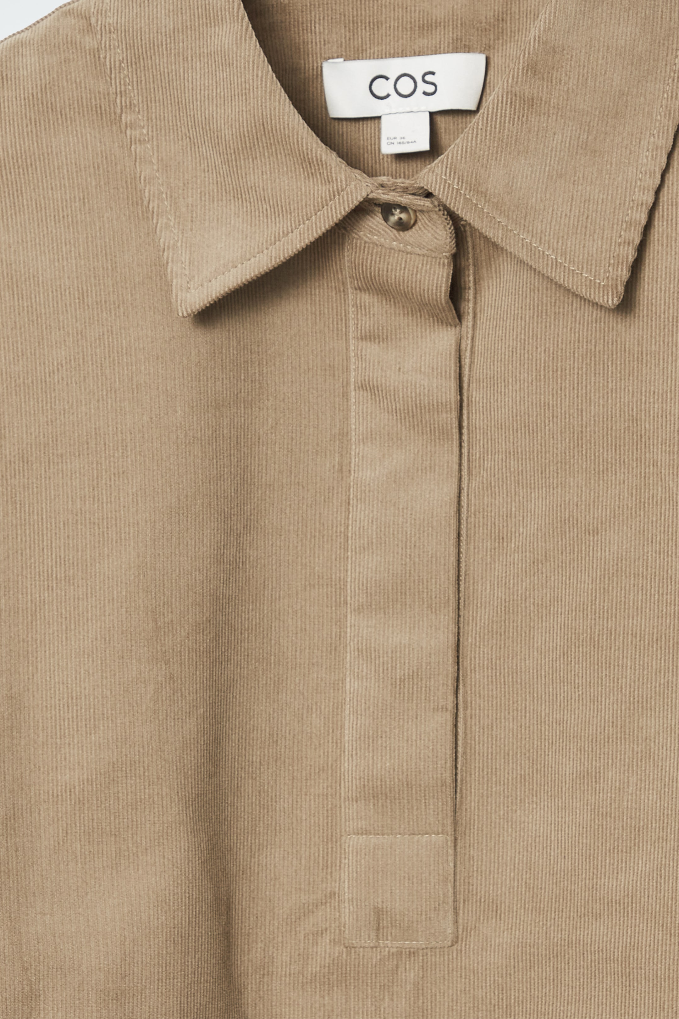 Ingrandisci l'immagine: RELAXED CORDUROY HALF-PLACKET SHIRT - BEIGE - DONNA | H&M CH 2