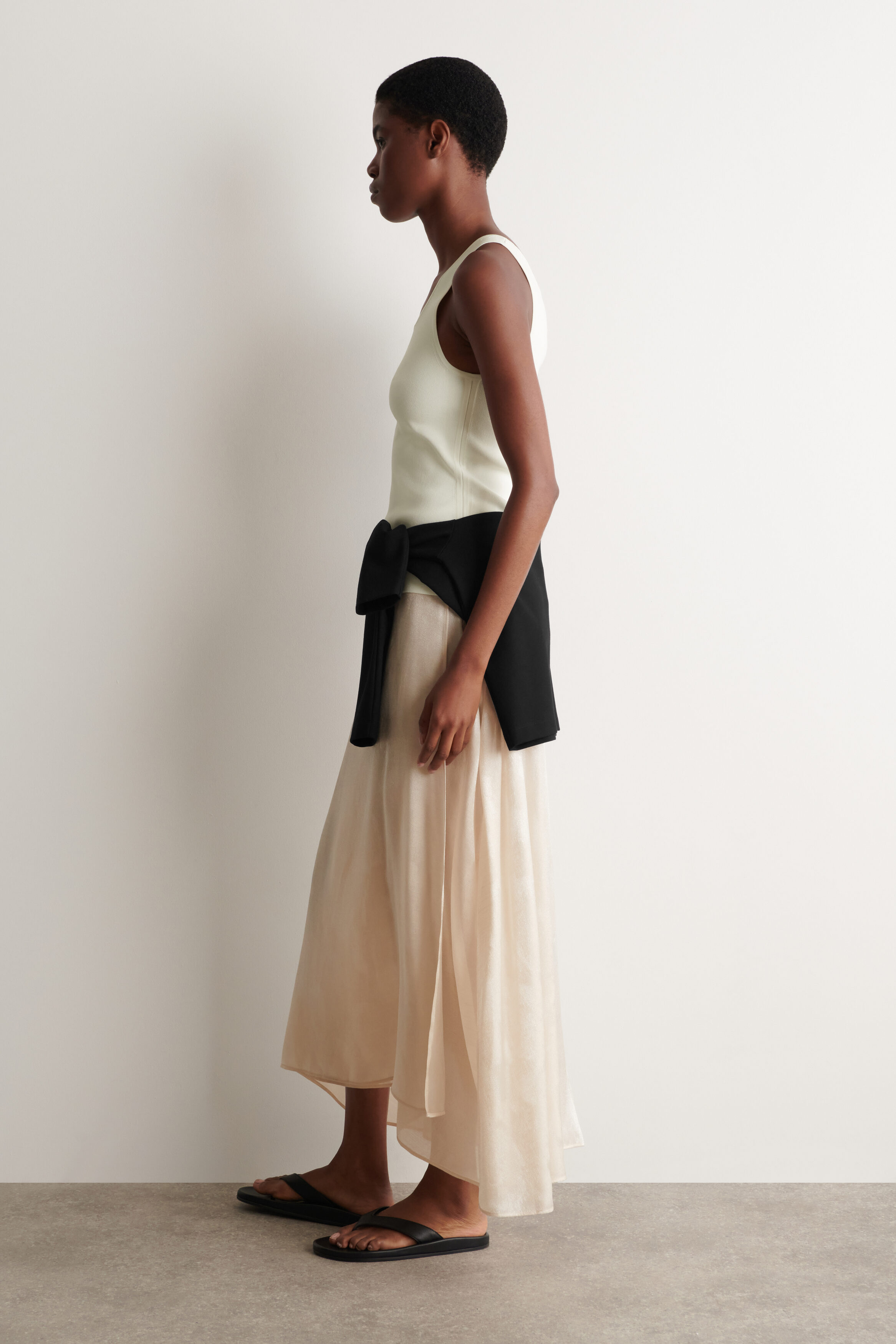 JACQUARD HANDKERCHIEF MIDI SKIRT - CREAM | COS US