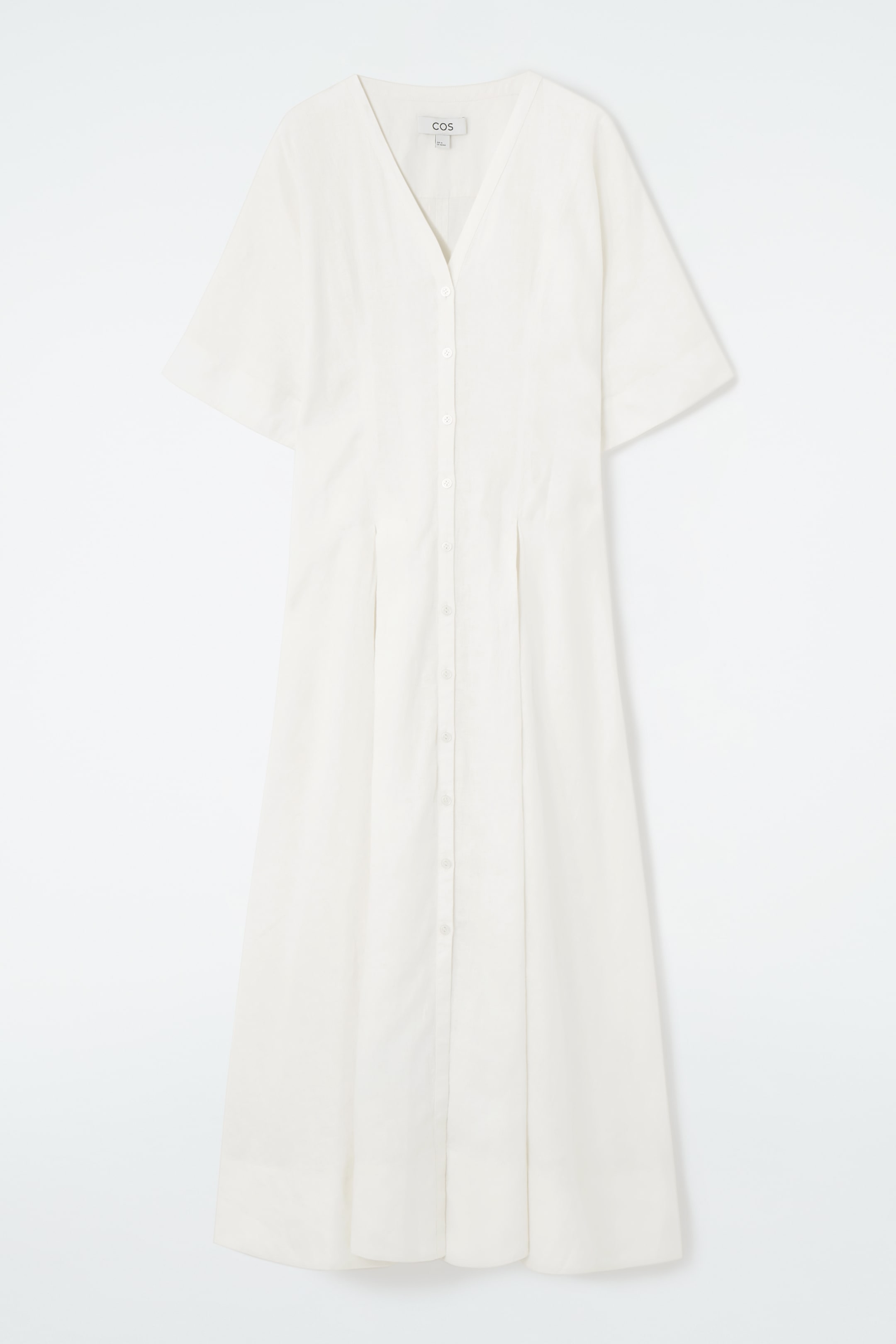Ingrandisci l'immagine: PLEATED A-LINE MIDI SHIRT DRESS - WHITE - DONNA | H&M CH 1