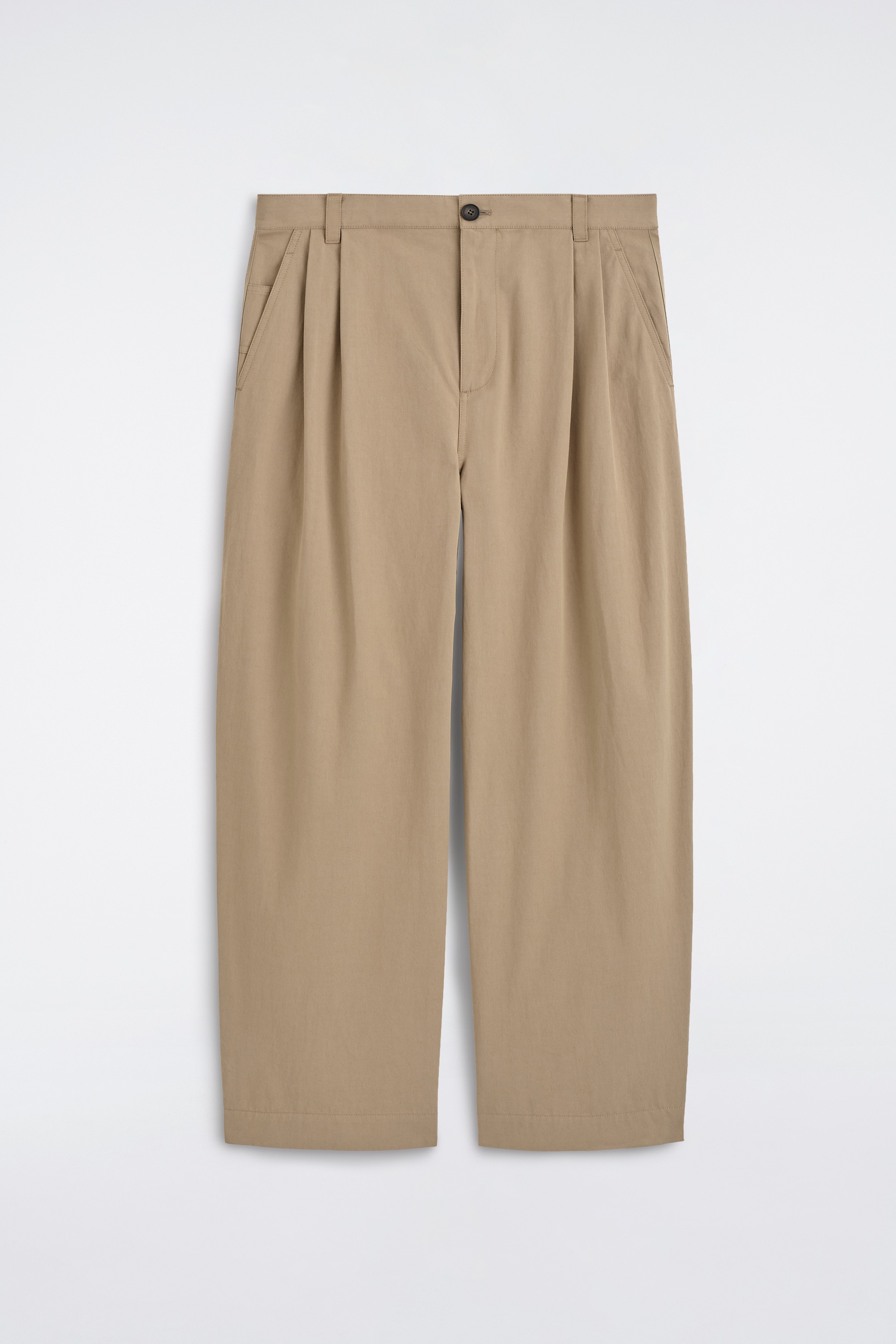 PANTALON BARREL WORKWEAR DÉCONTRACTÉ EN COTON - SABLE/BRUN/VERT FONCÉ