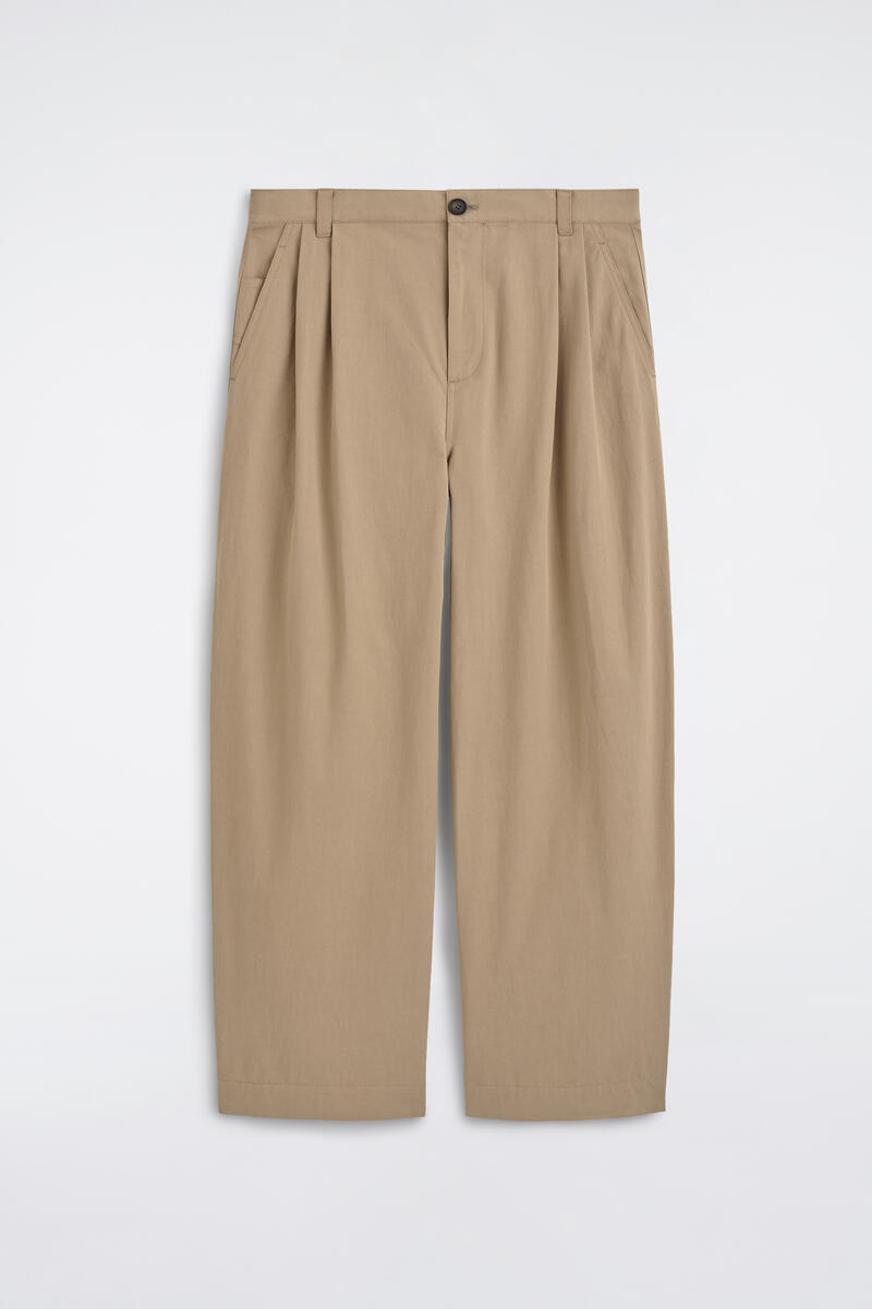 Cotton Relaxed-Fit Barrel-Leg Utility Pants