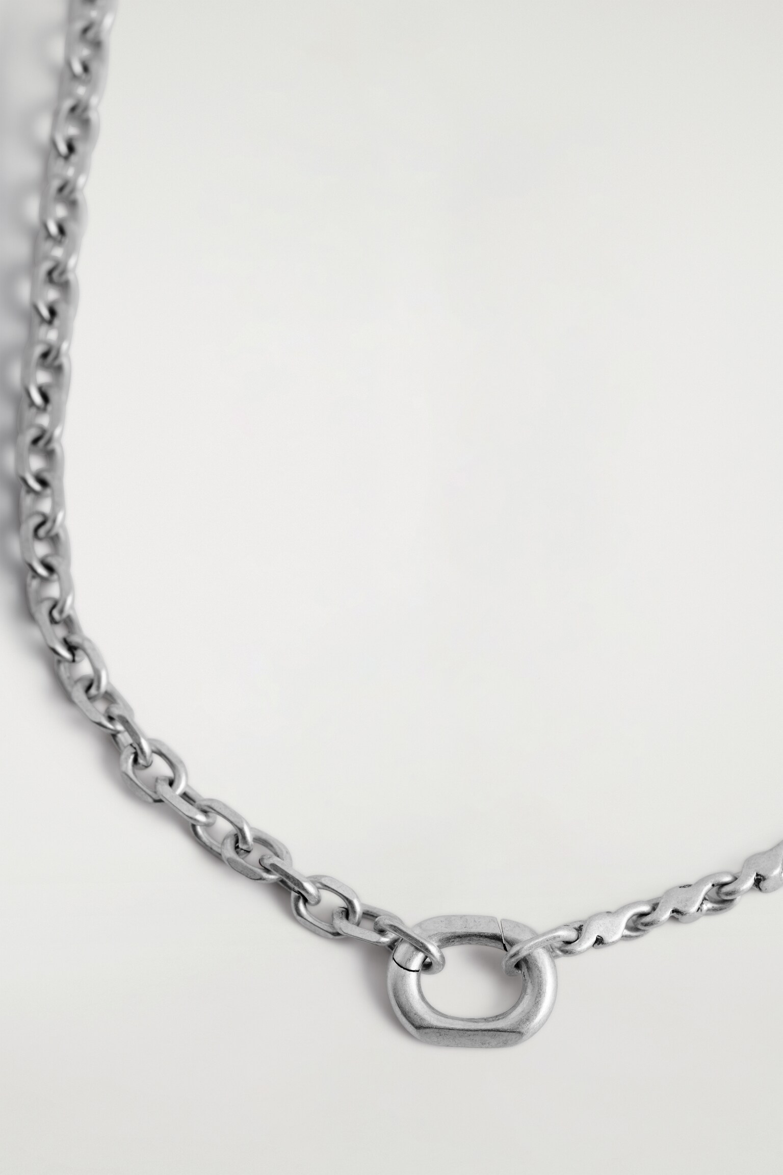 FACETED CHAIN NECKLACE - SILVER - 4