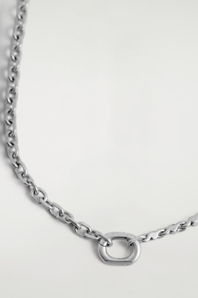 Cos Faceted Chain Necklace In Metallic