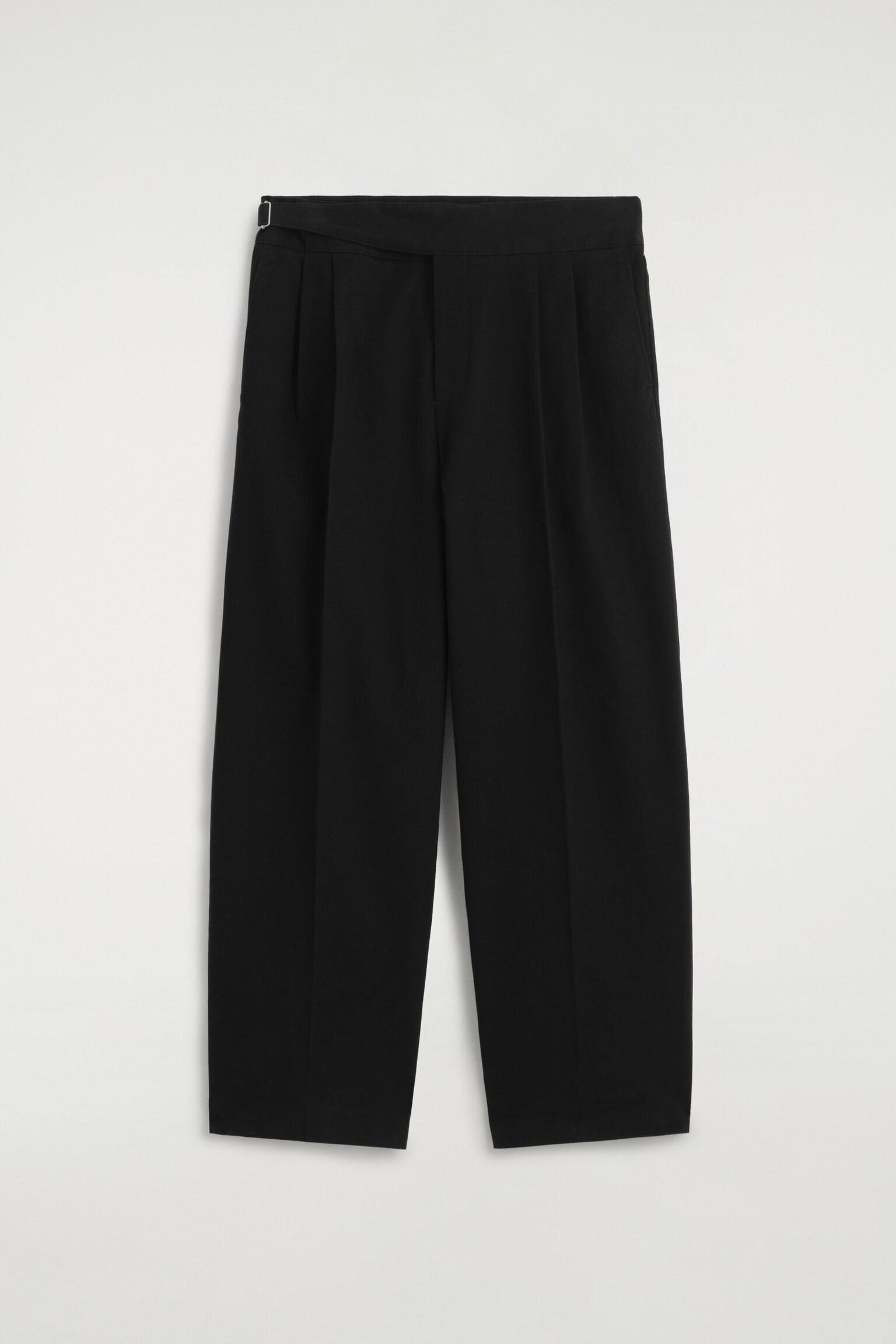 PANTALON LARGE À PLIS CEINTURÉ - BLACK/BEIGE CLAIR - 2
