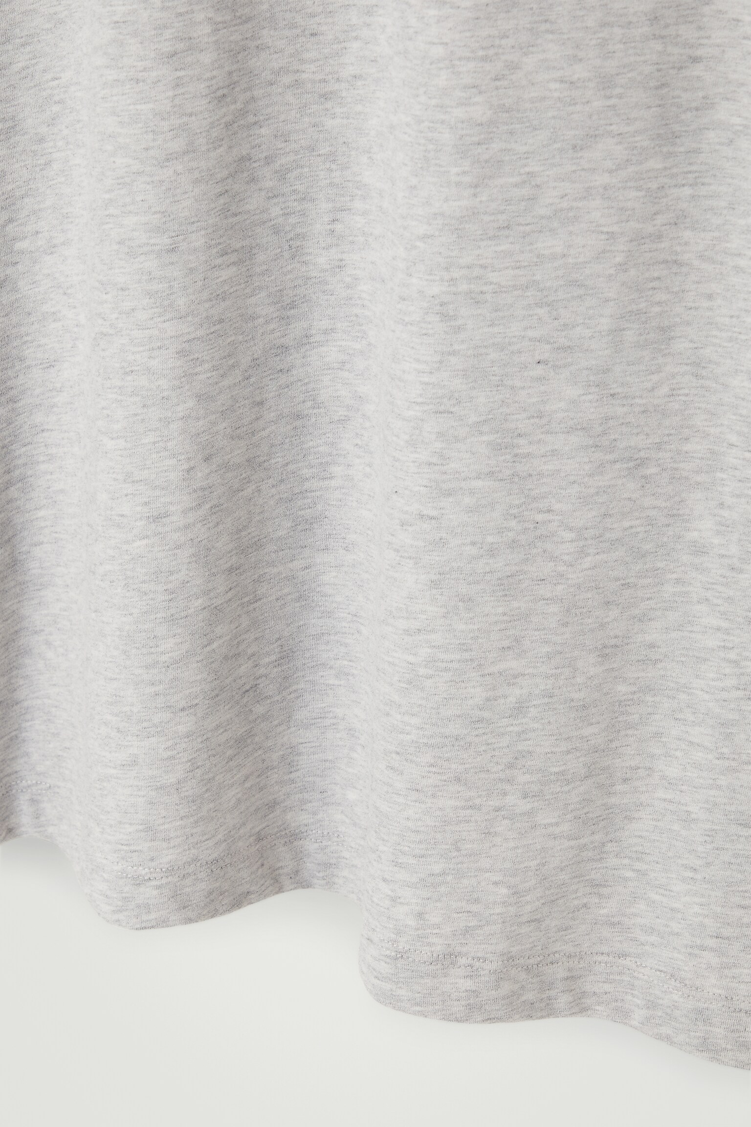 חולצת טי מבד כותנה מוברש בגזרה רגילה - אפור מעורבב - 2