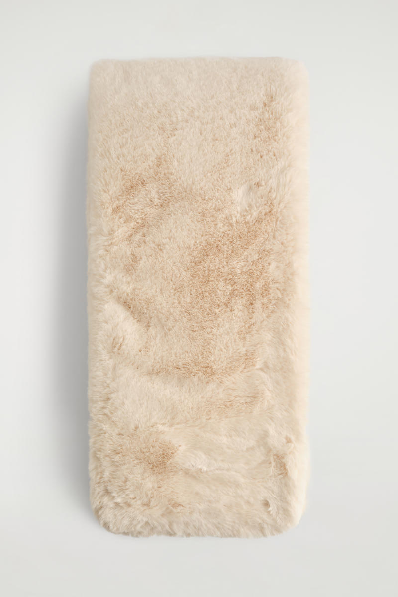 Cos Faux Fur Scarf In Neutral
