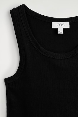RIBBED COTTON TANK TOP — BLACK 6
