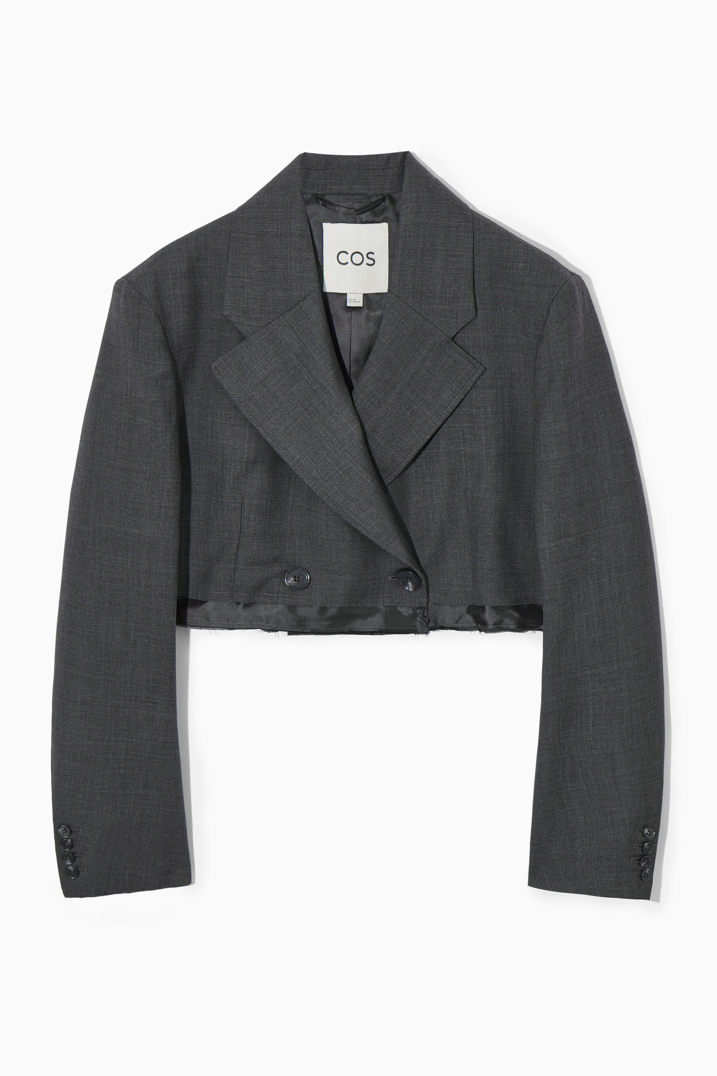 ★OY★L LOGO NYLON BLAZER-DARK GREY★正規品/韓国直送料込 DOUBLE-BREASTED WOOL BLAZER - DARK GREY | COS
