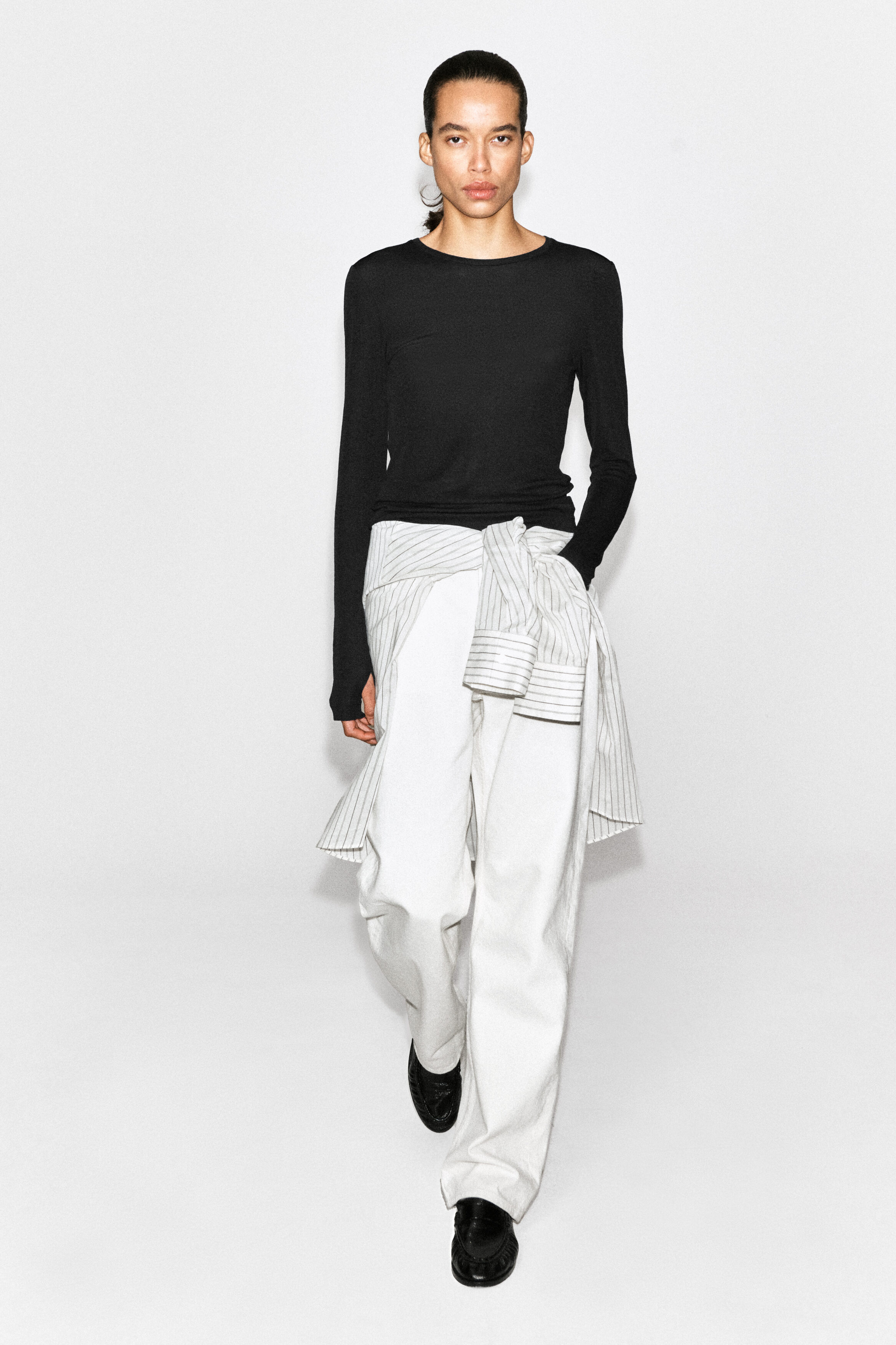 COTTON LONG-SLEEVED TOP - thumbnail 2