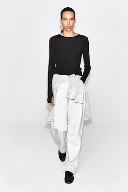 COTTON LONG-SLEEVED TOP — BLACK 2