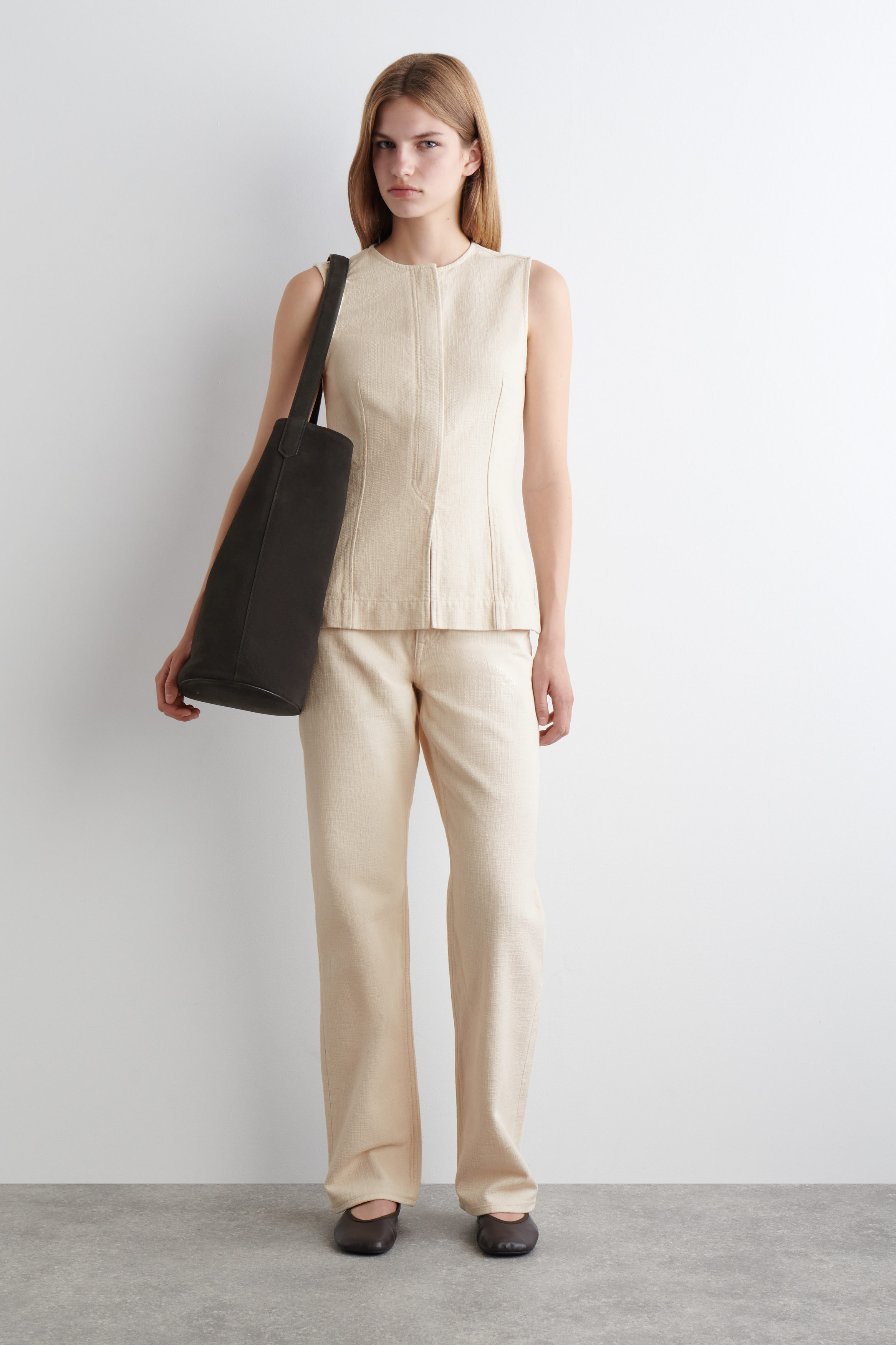 SLEEVELESS DENIM TOP - OFF-WHITE | COS
