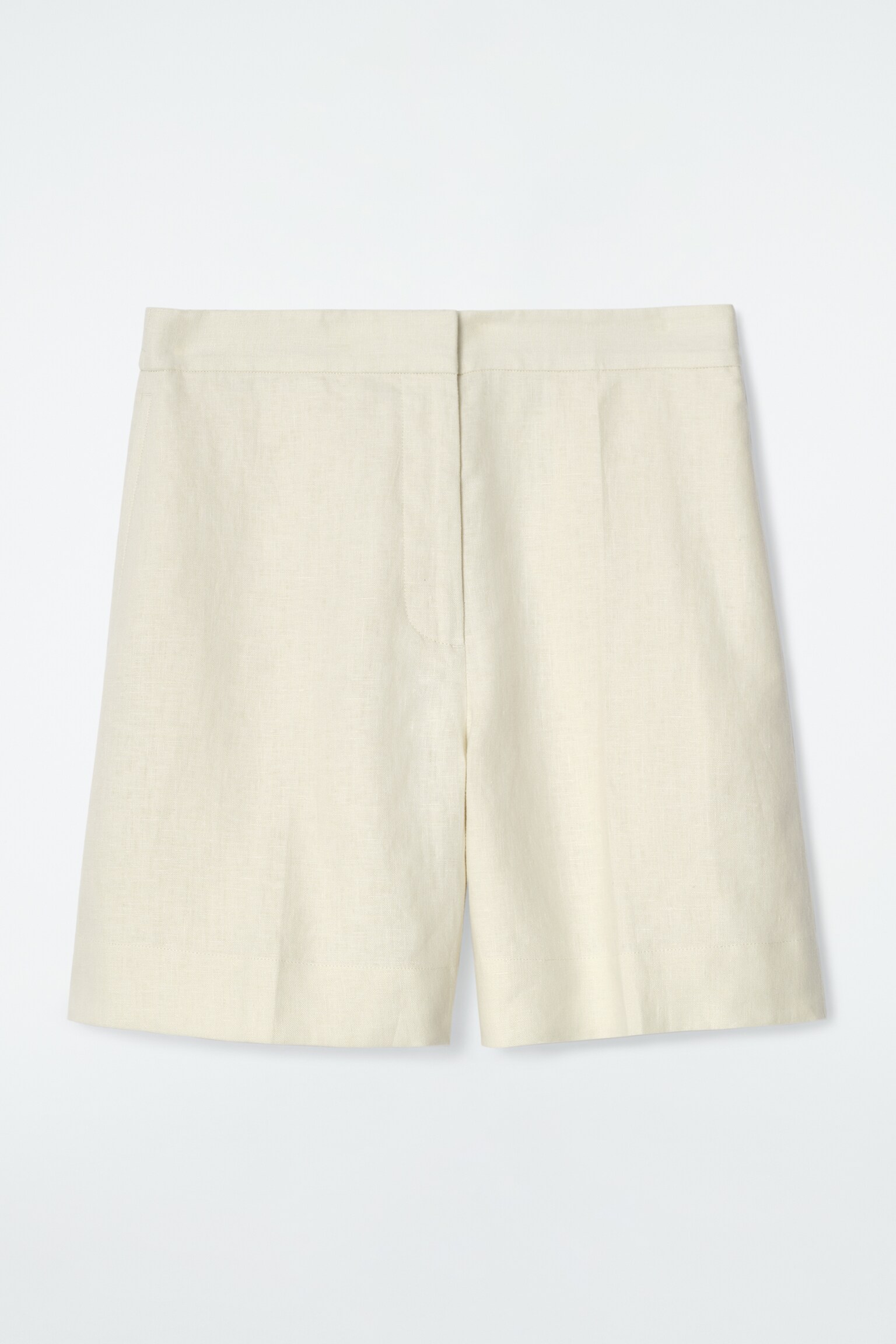 PANTALONI SCURȚI DIN IN CU TALIE ELASTICĂ - BUTTER YELLOW/BLEUMARIN/OCRA/ALB