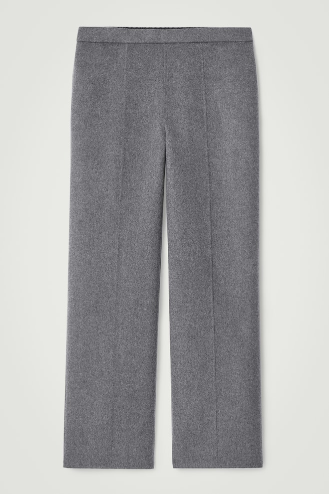 DOUBLE-FACED WOOL STRAIGHT-LEG TROUSERS - GREY - 1