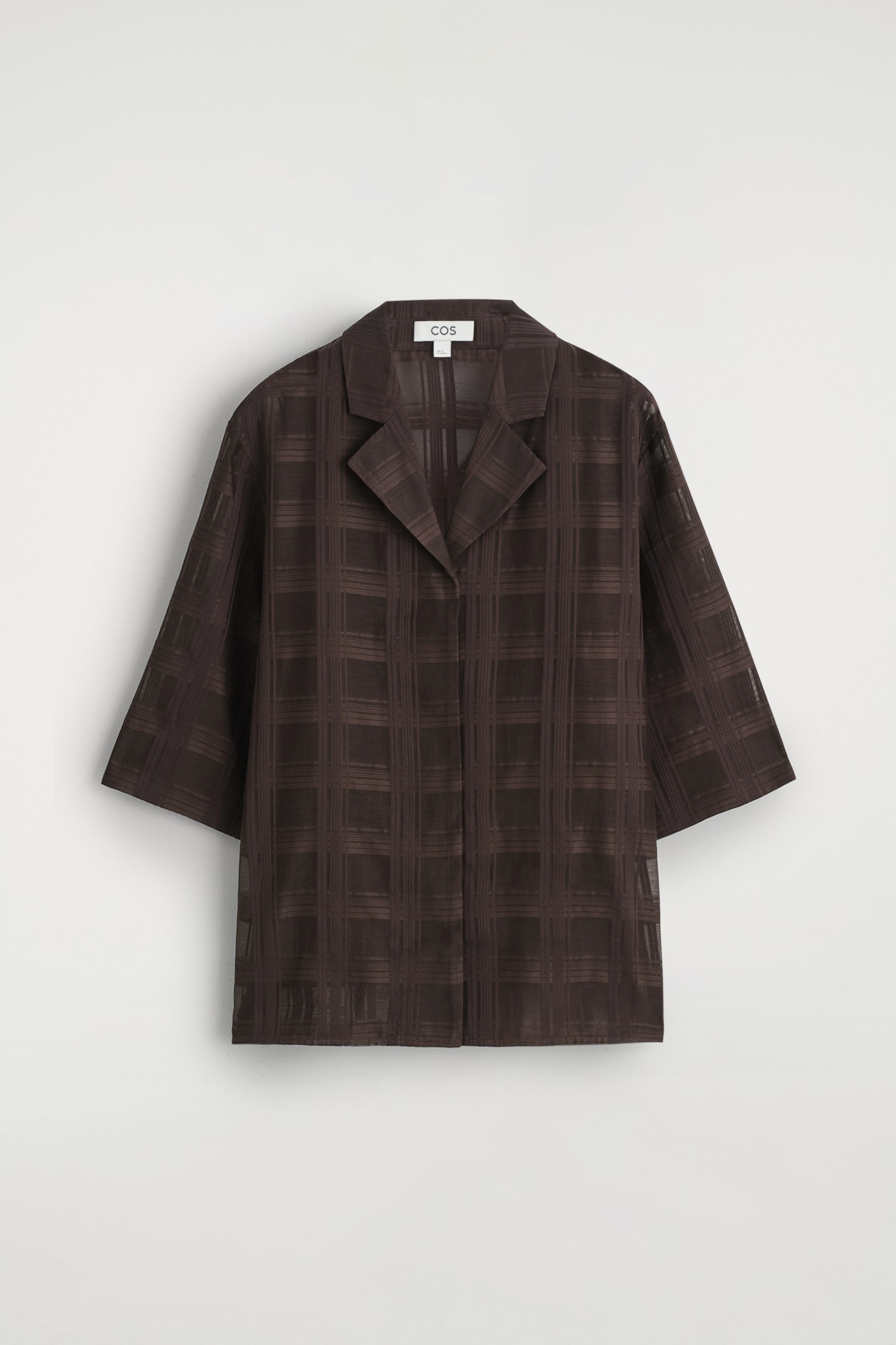 Ingrandisci l'immagine: SHEER CHECKED RESORT SHIRT - DARK BROWN - DONNA | H&M CH 6