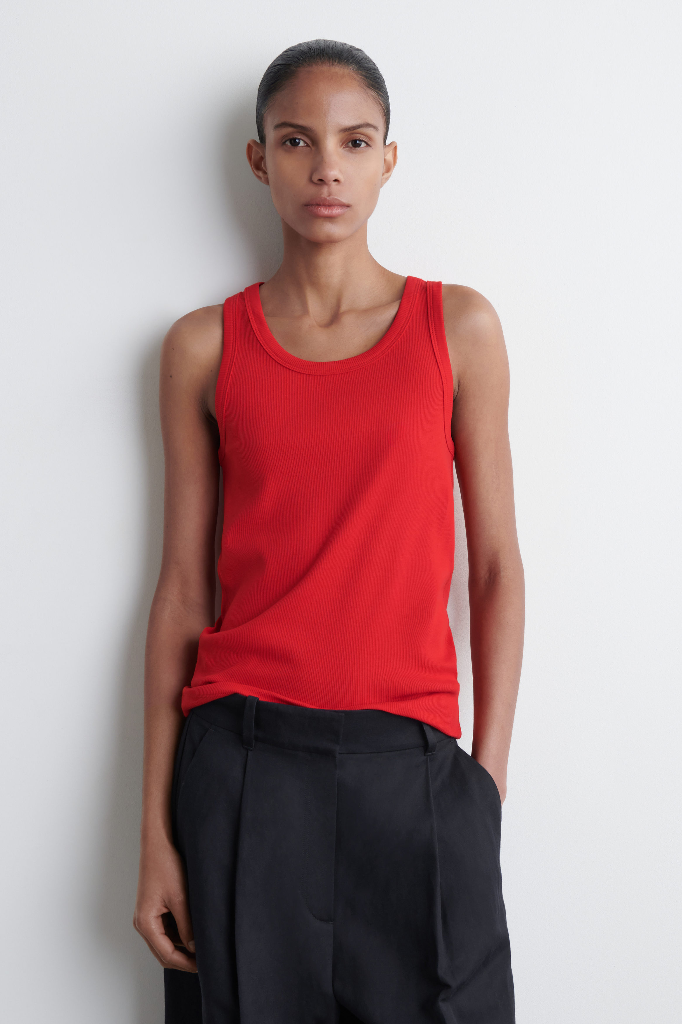 売れ筋商品|||ランズエンド カットソー トップス レディース Women's Pointelle Rib UNeck Tank Papaya orange Lands' End Women's Pointelle Rib UNeck Tank - X-Small