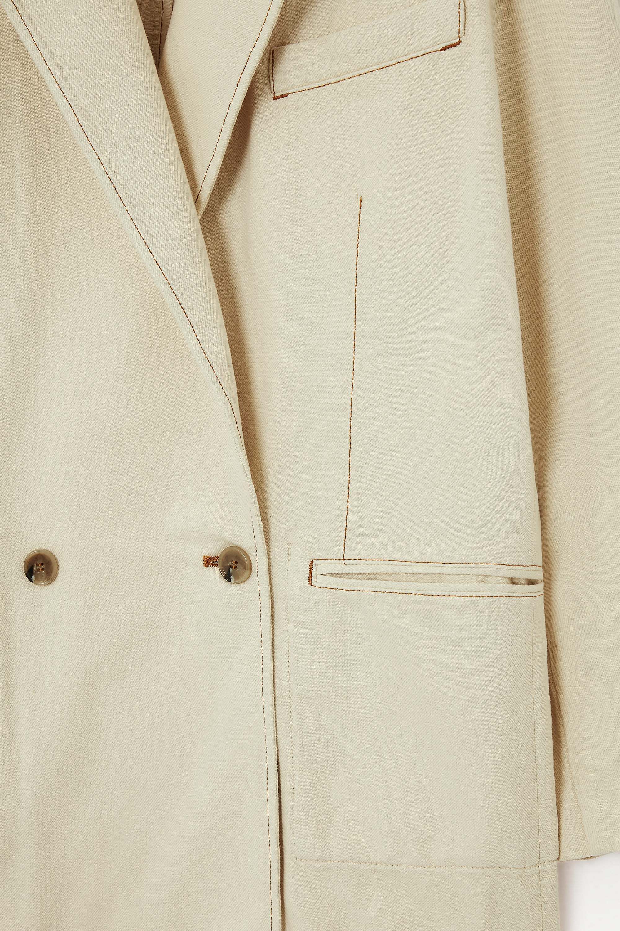 DOUBLE-BREASTED DENIM BLAZER - ECRU | COS