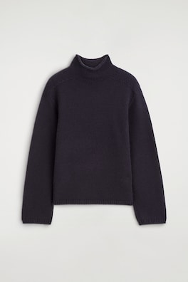 PURE CASHMERE MOCK-NECK SWEATER — NAVY 11