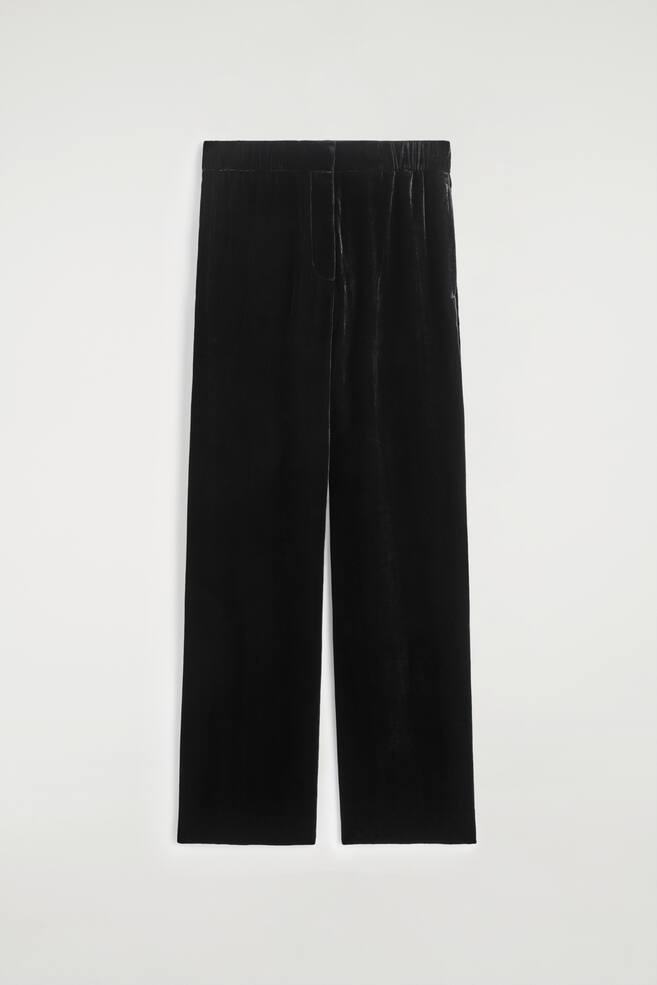SAMTHOSE MIT GERADEM BEIN UND ELASTISCHEM BUND - SCHWARZ/BRAUN - 1