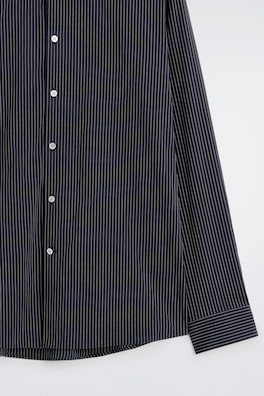 SLIM TAILORED COTTON-POPLIN SHIRT — NAVY / PINSTRIPED 6