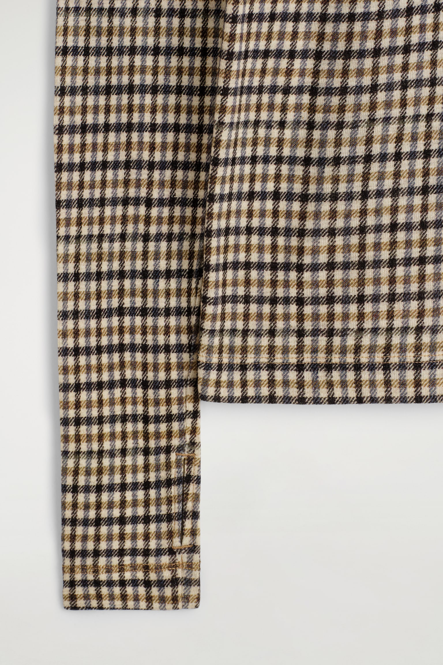 MERINO WOOL HIGH-NECK TOP - BEIGE / CHECKED/DARK BROWN/BLUE / CHECKED/NAVY/LIGHT-BEIGE MÉLANGE/BURGUNDY MÉLANGE/DARK-GREEN MÉLANGE/LIGHT BLUE - 6